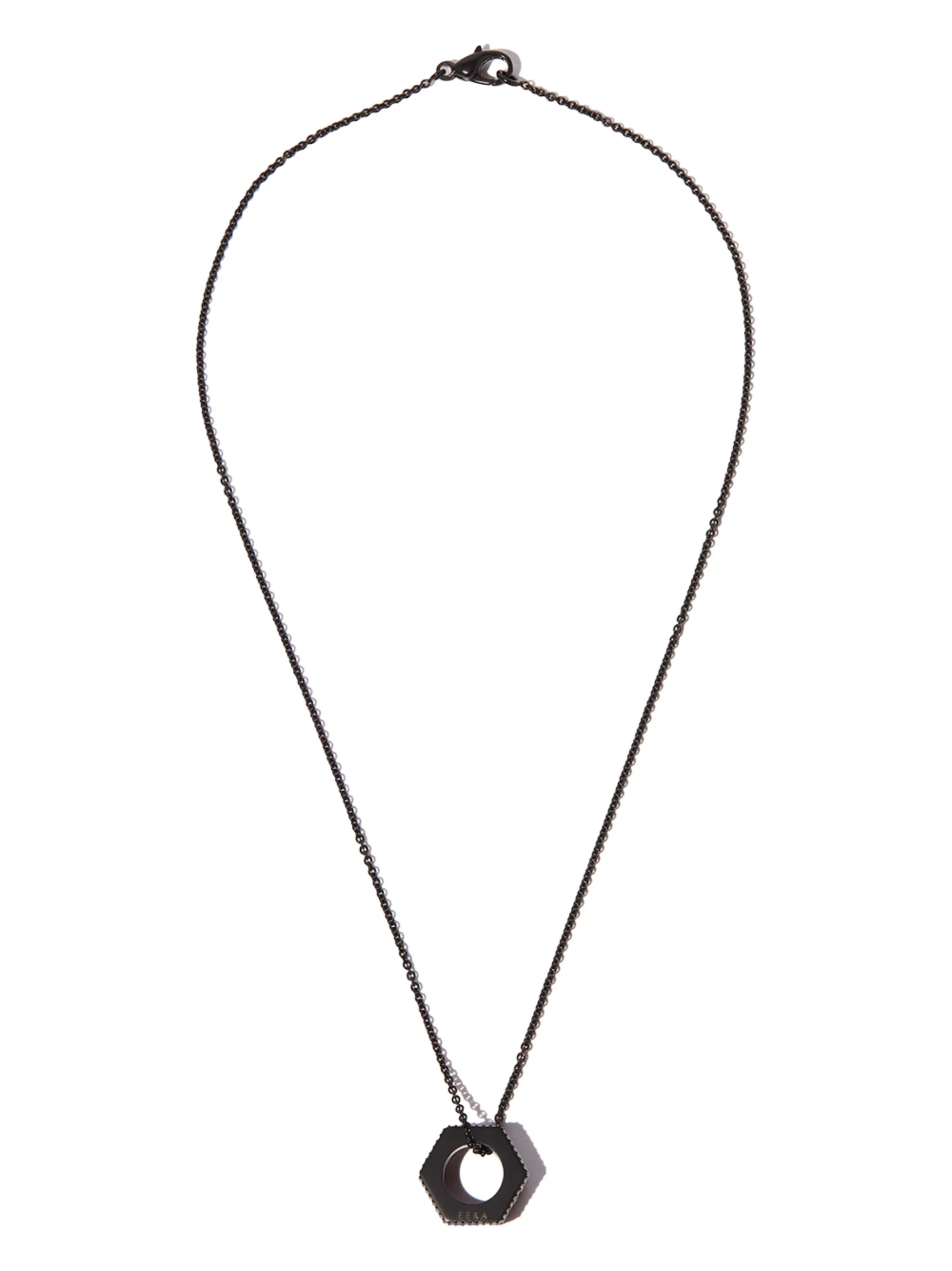 18kt black gold diamond necklace