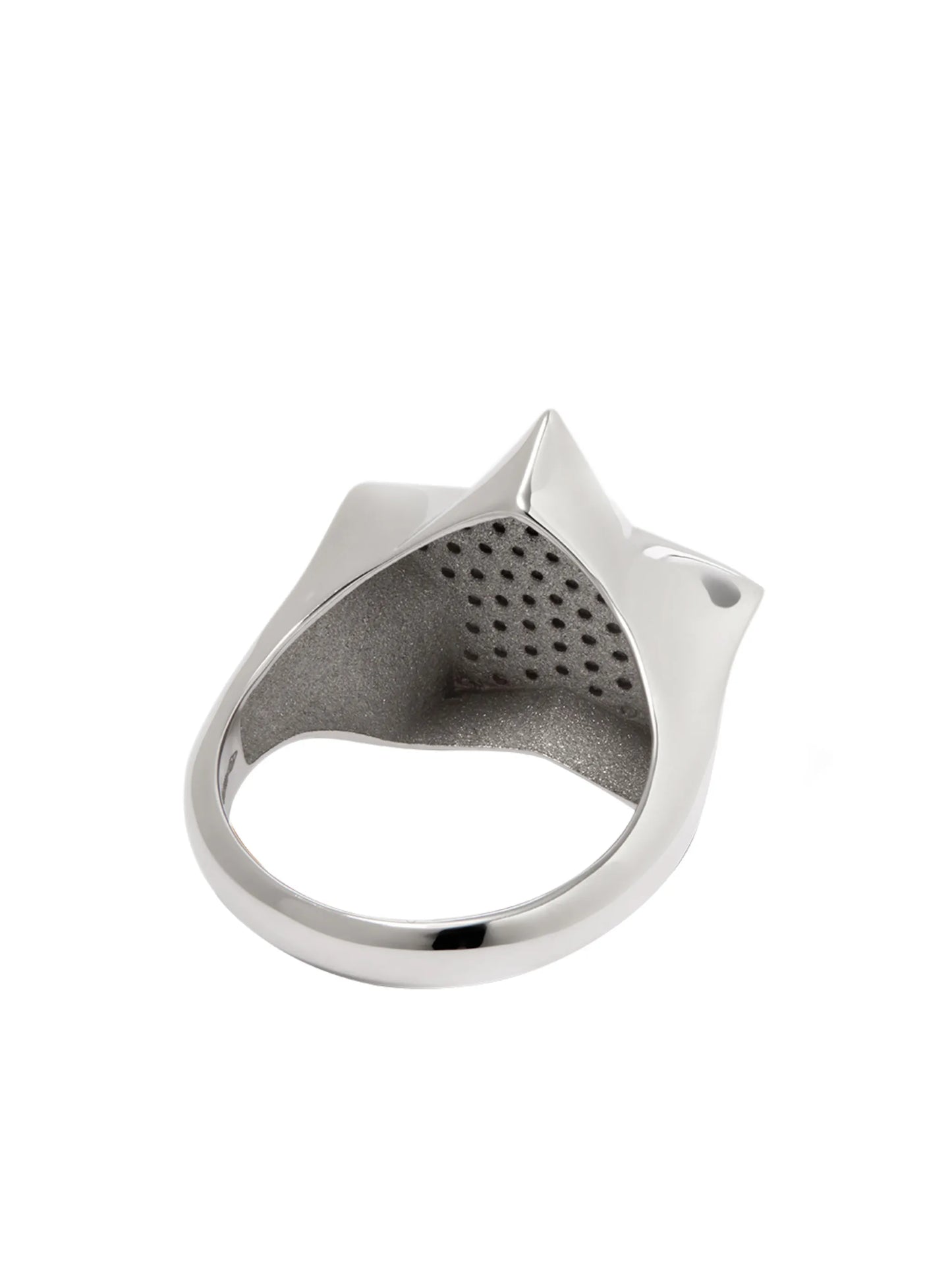 18kt white gold star diamond pavé signet ring