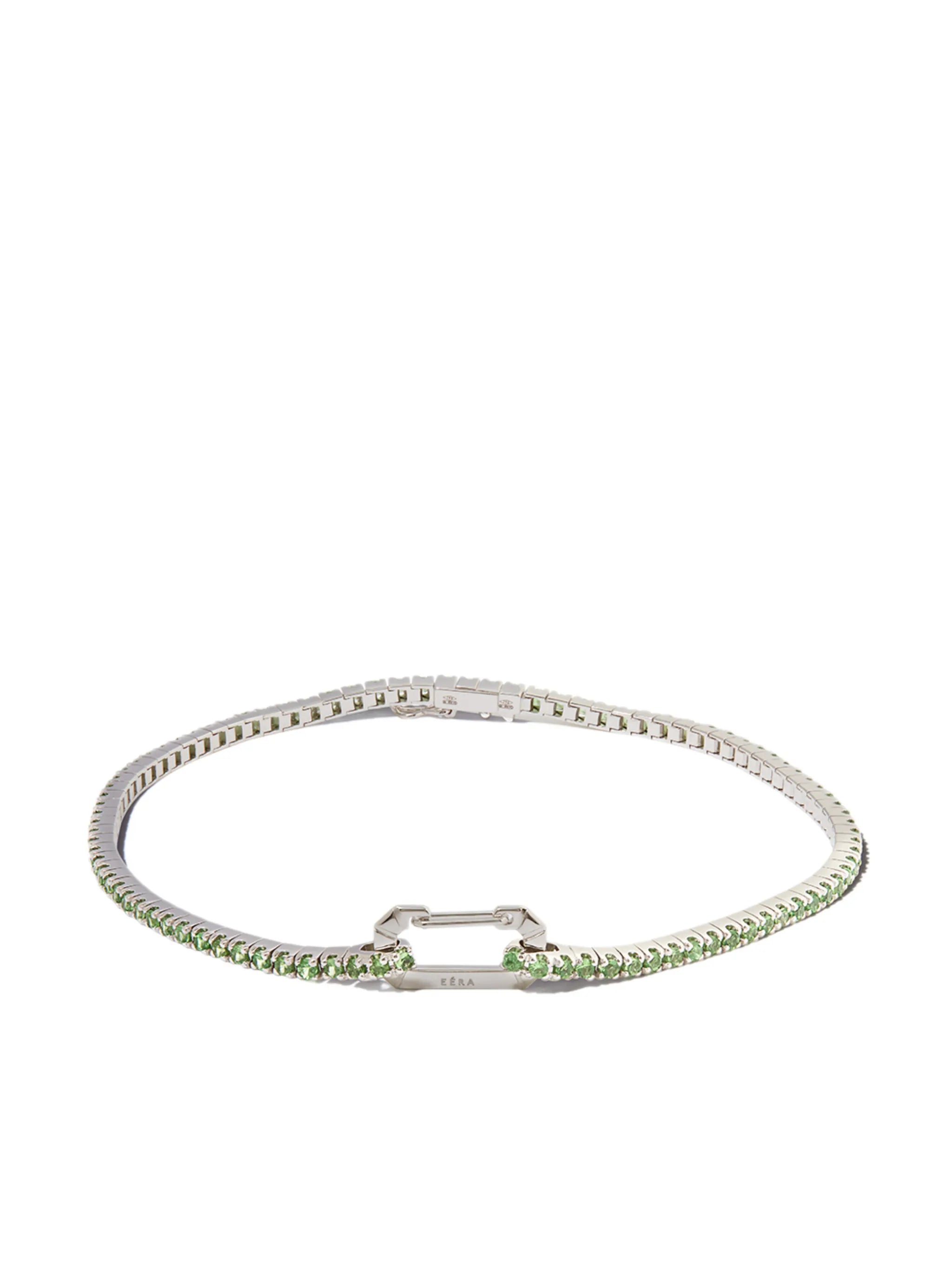 18kt white gold Paris tennis sapphire bracelet