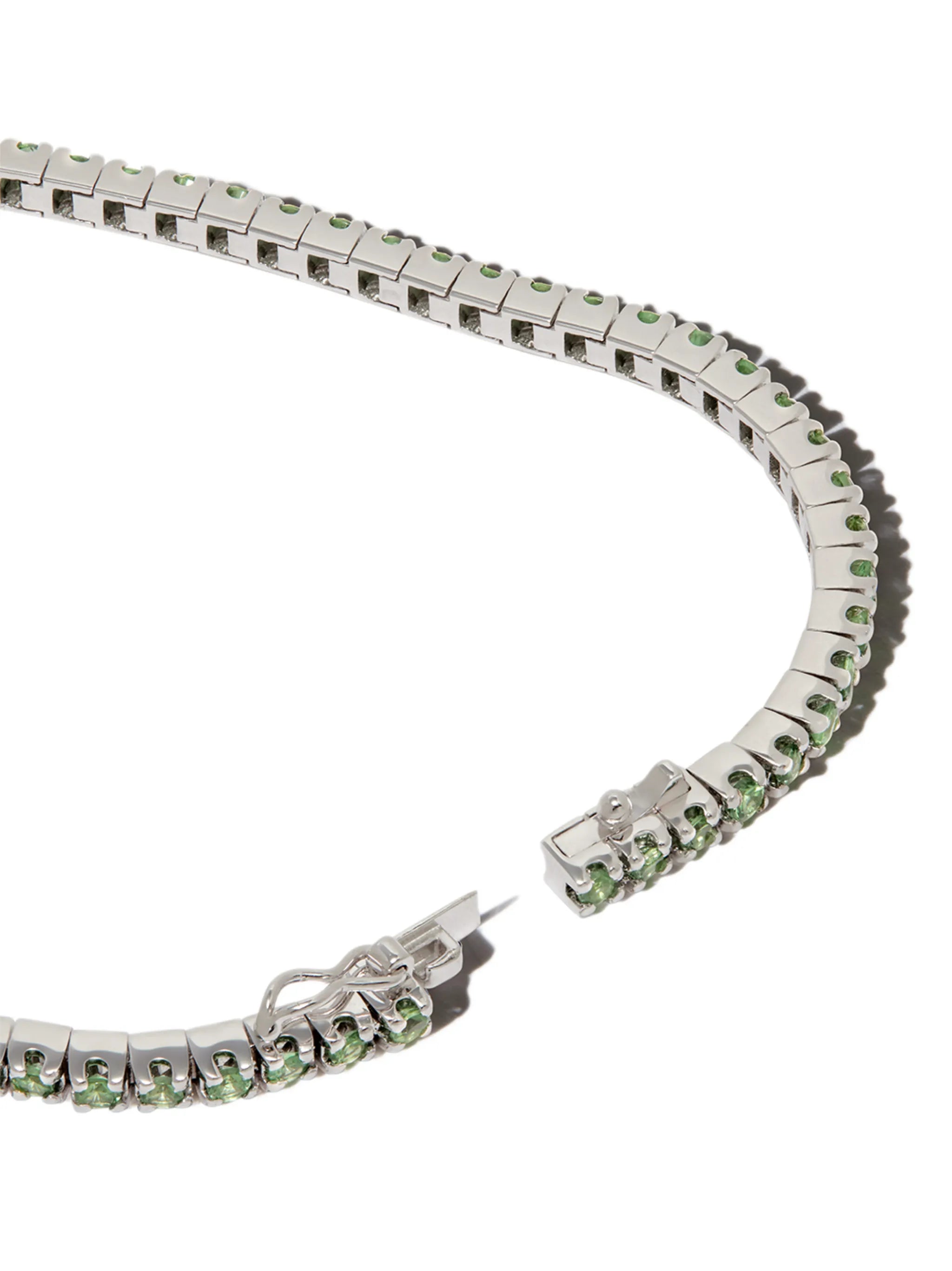 18kt white gold Paris tennis sapphire bracelet