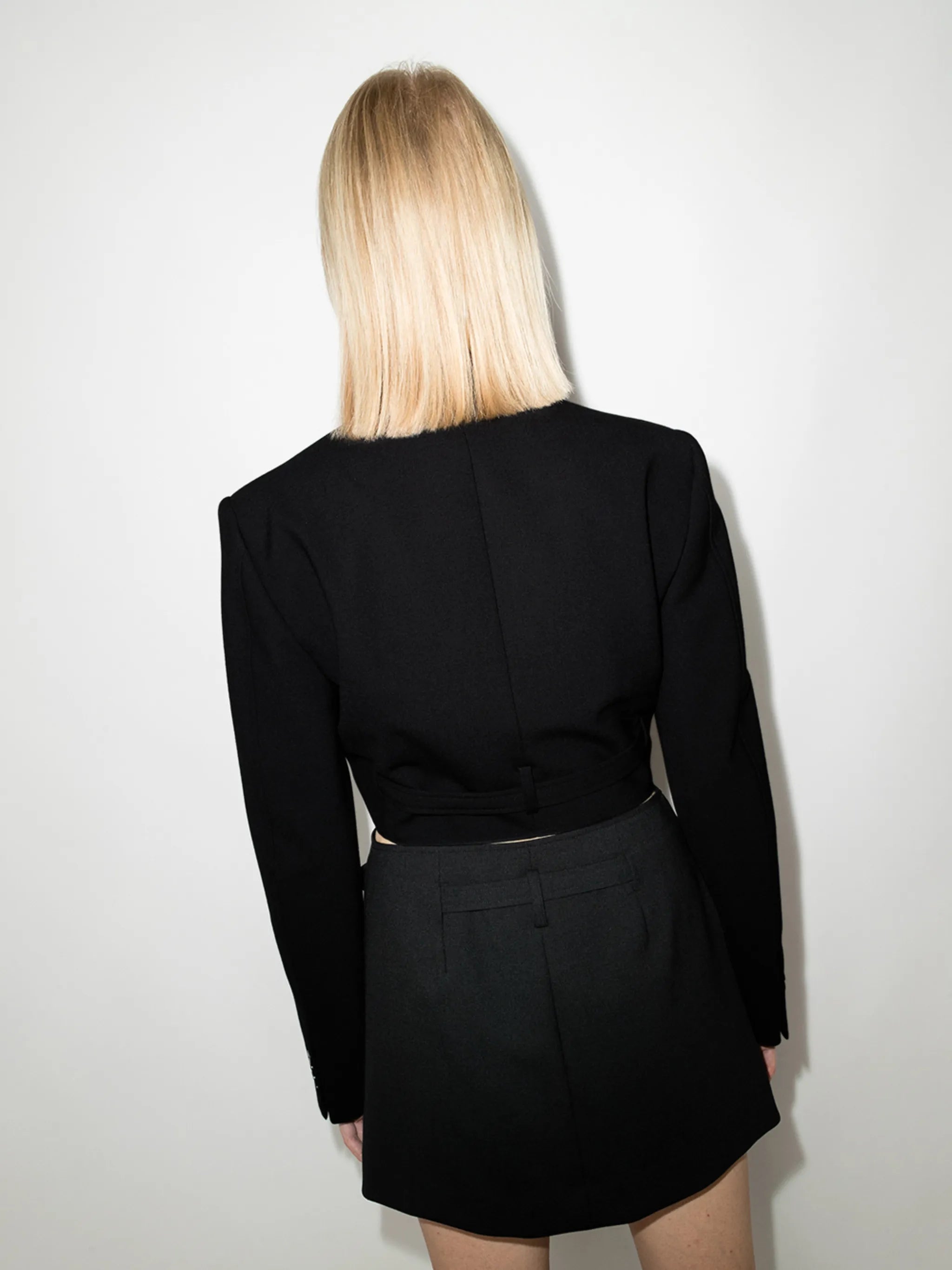 buckled cropped jacket
