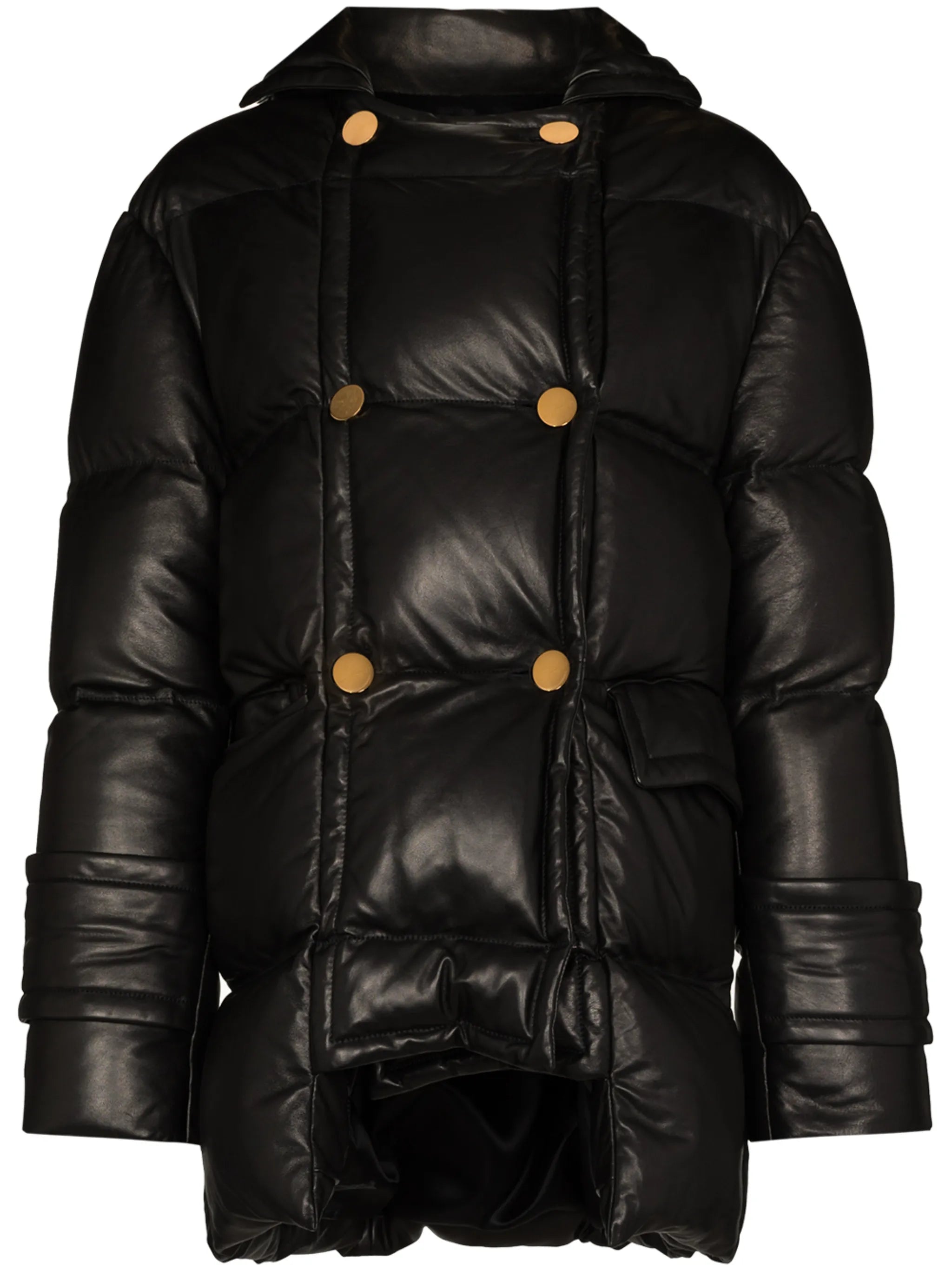 leather puffer jacket