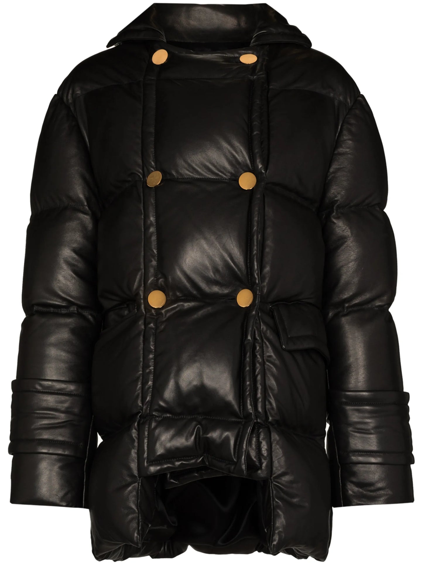 leather puffer jacket