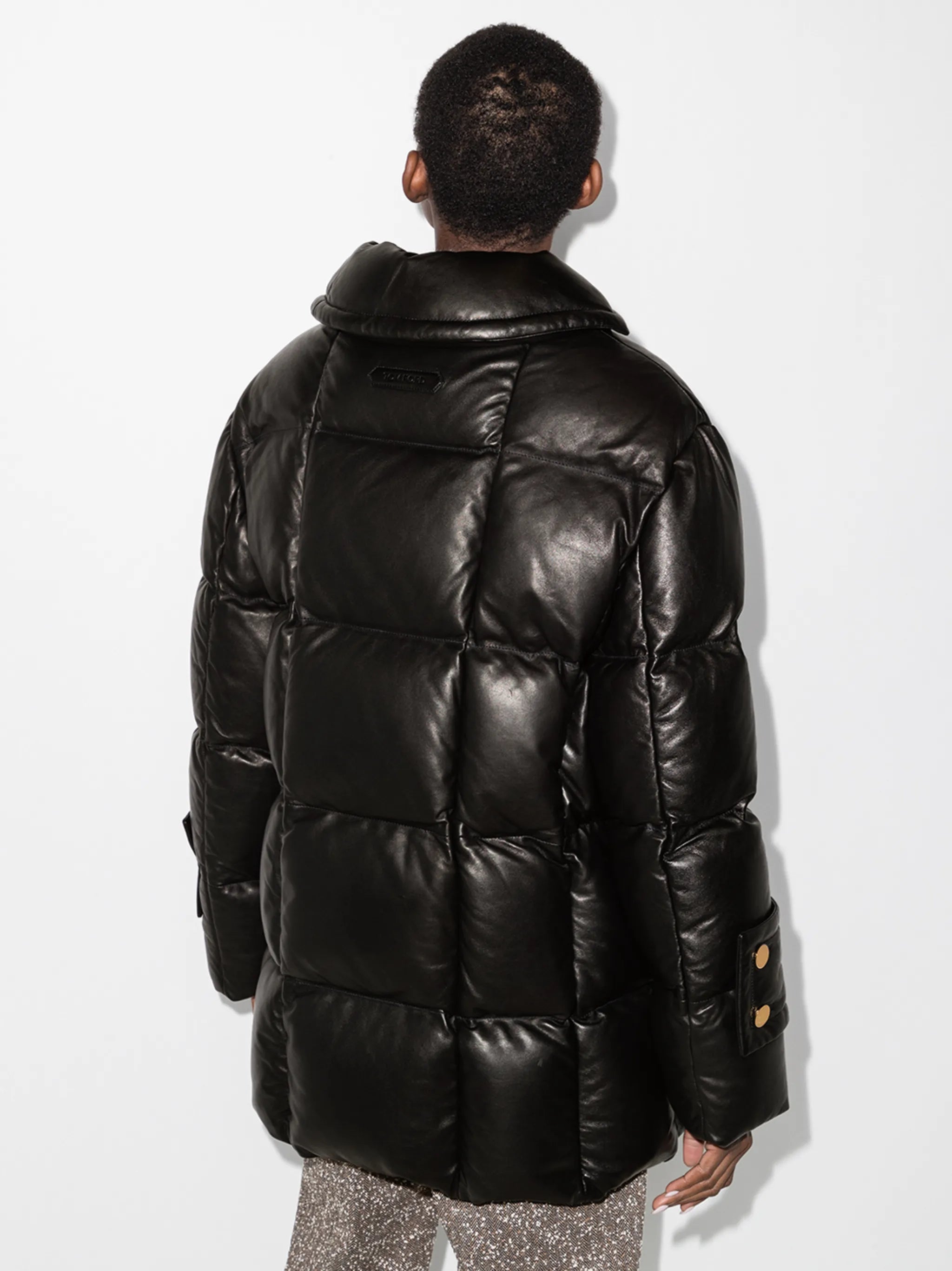 leather puffer jacket