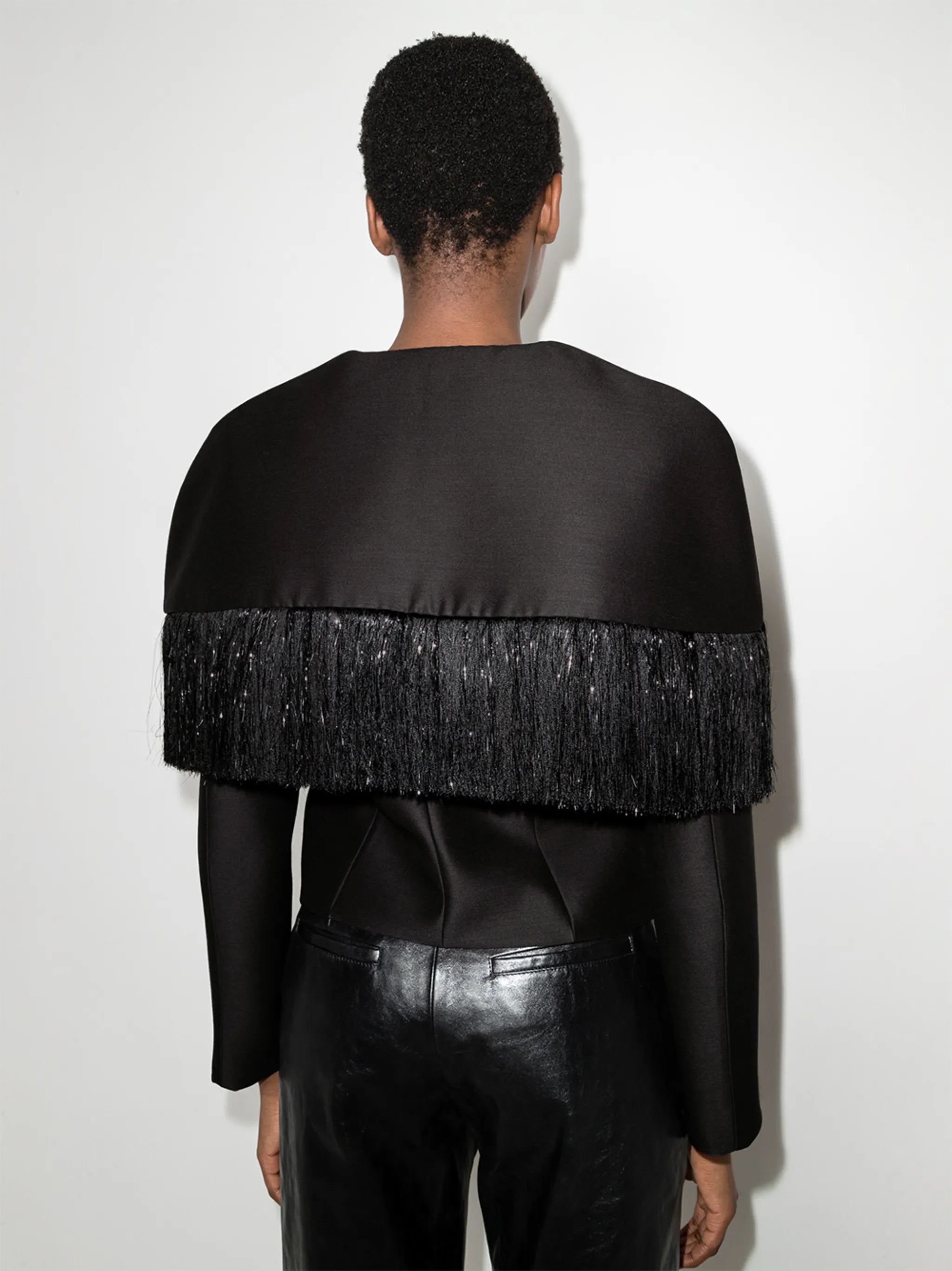 fringed cropped jacket