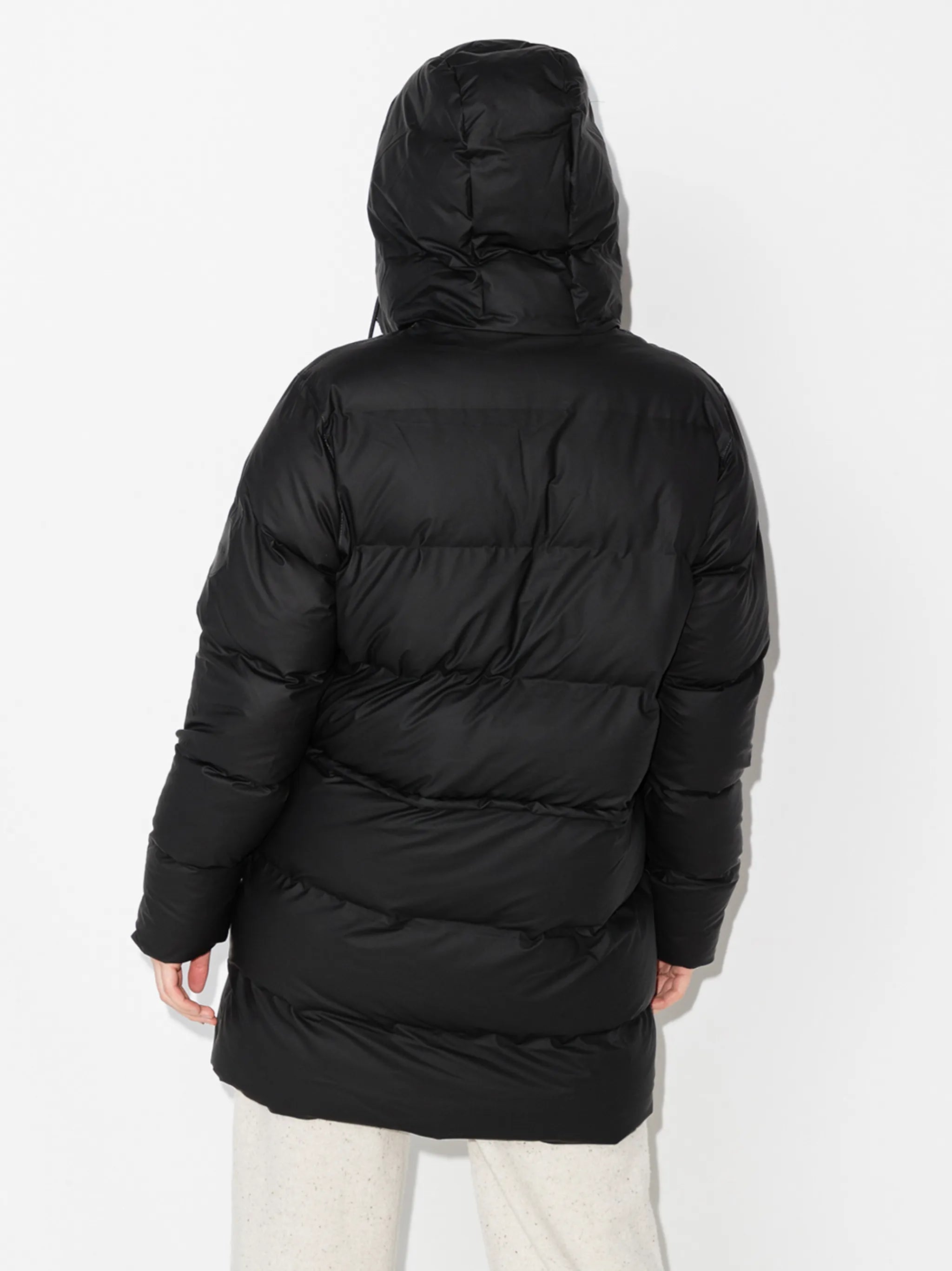 belted waist puffer coat