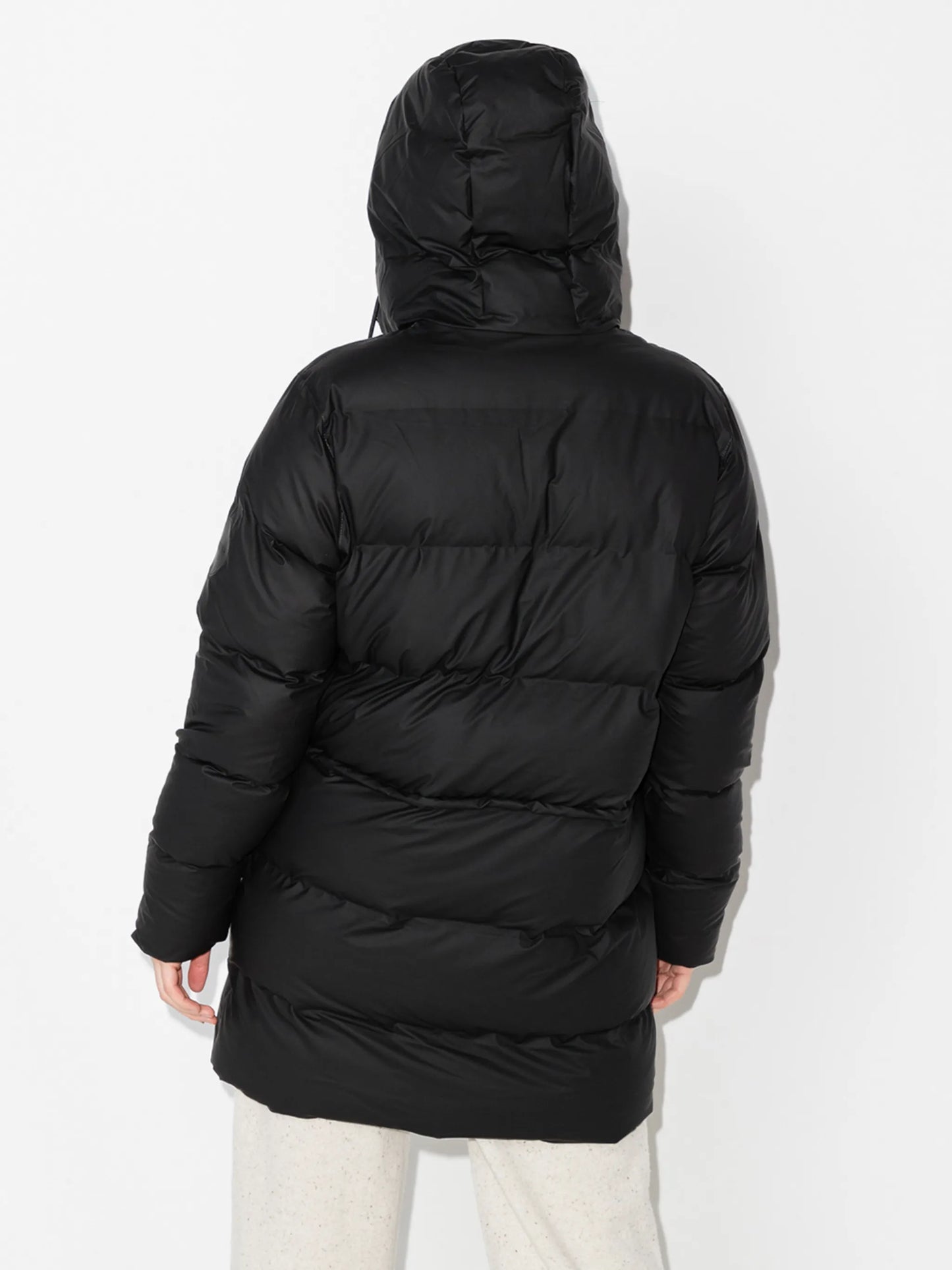 belted waist puffer coat