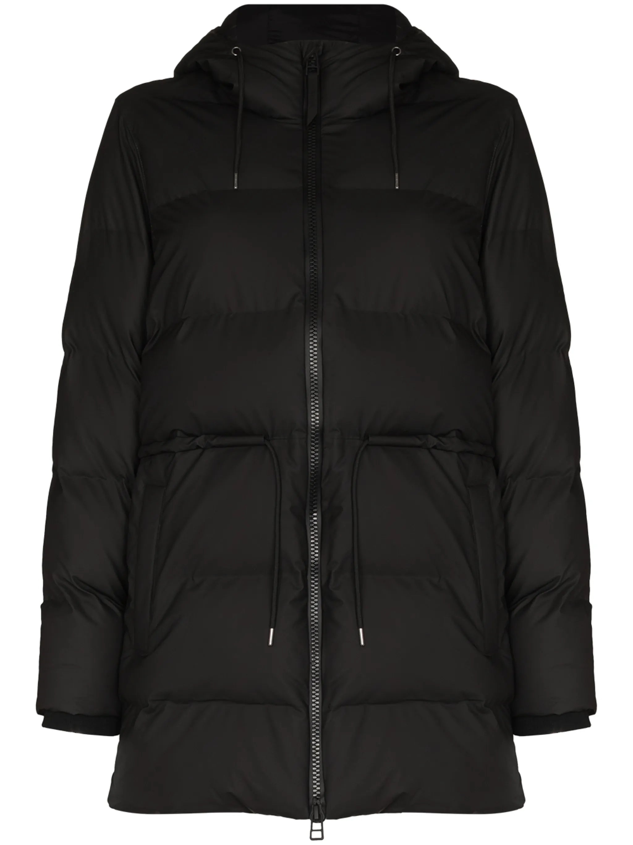 belted waist puffer coat