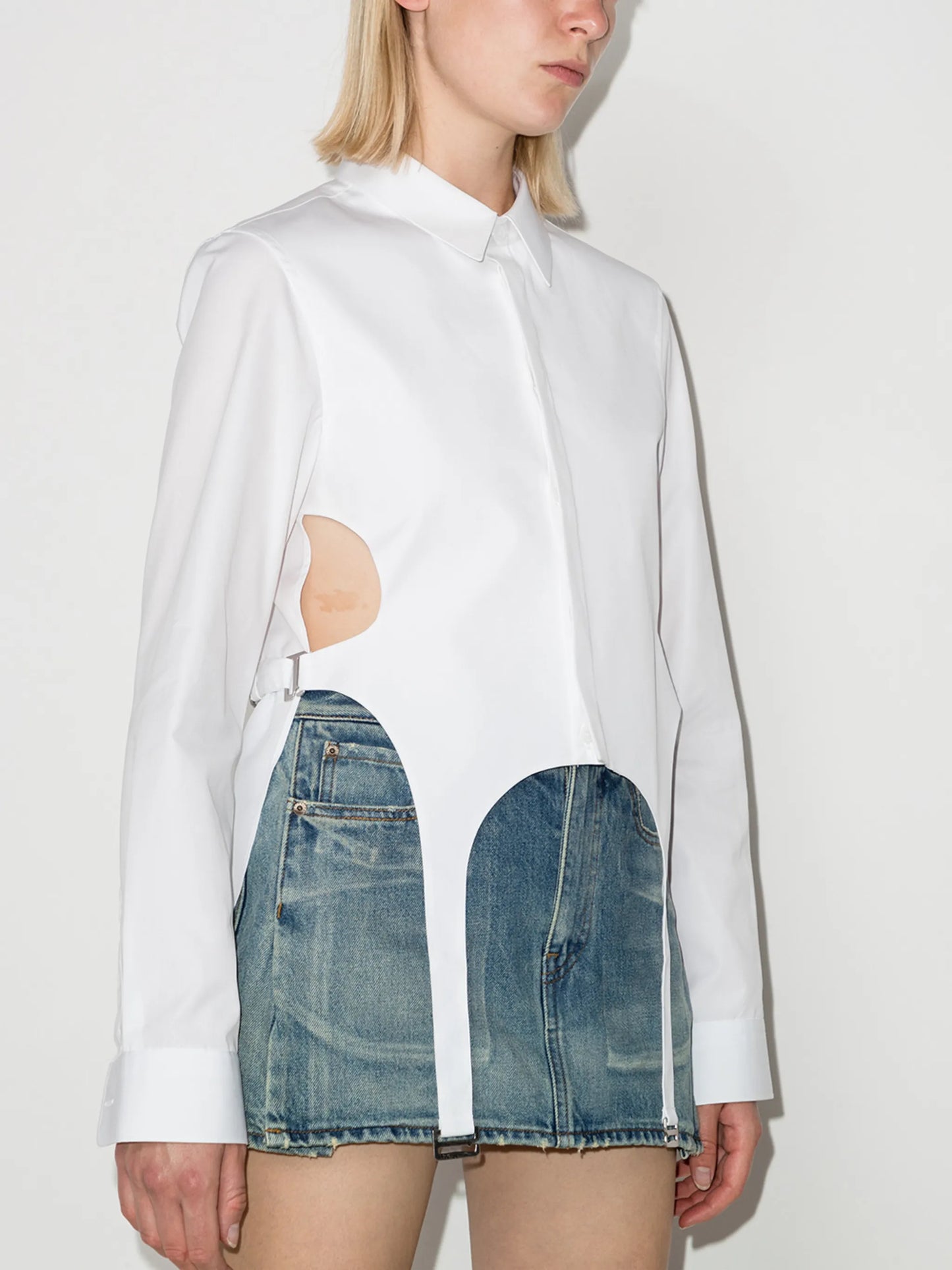 cutout buckle-embellished shirt