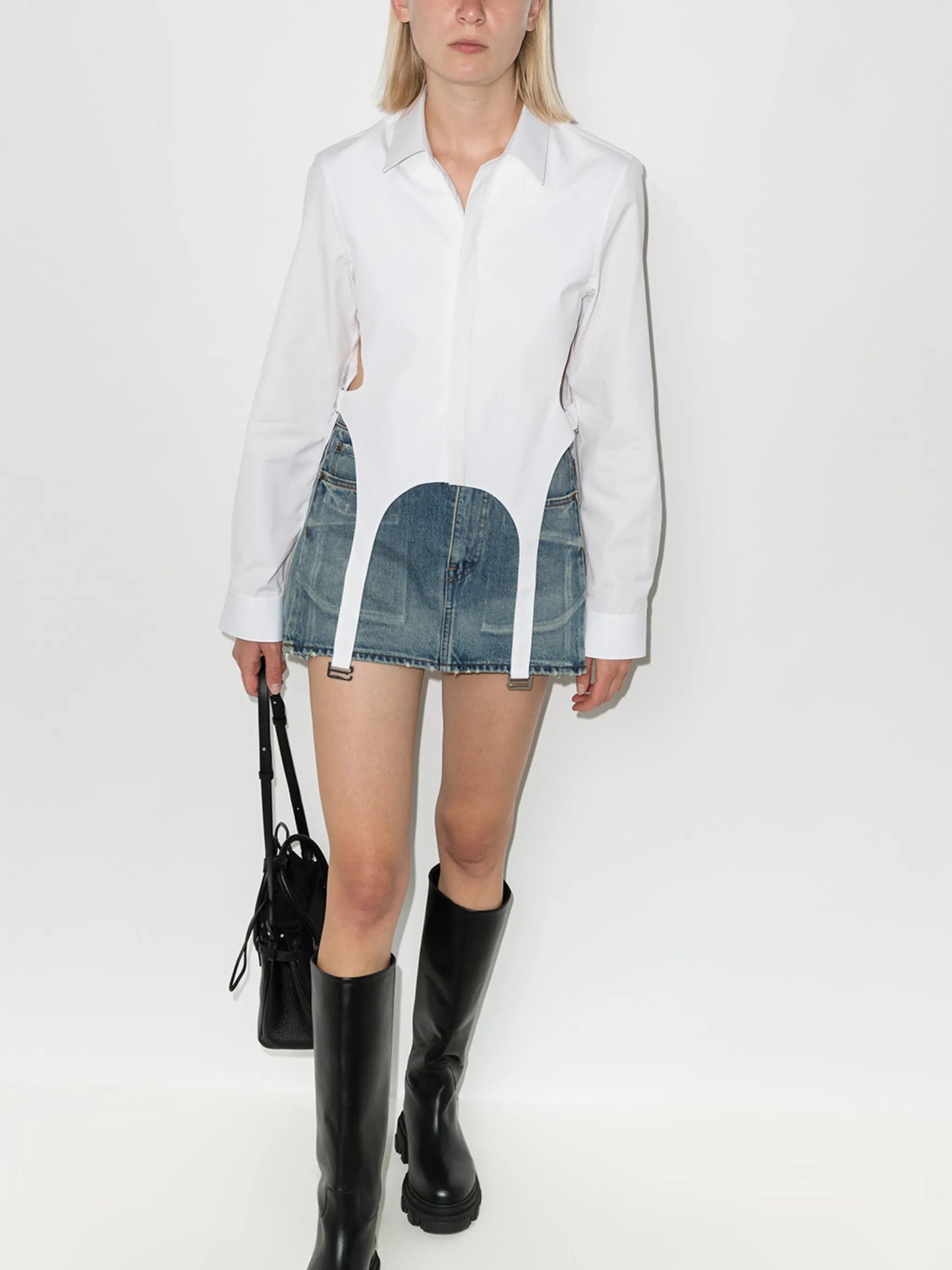 cutout buckle-embellished shirt