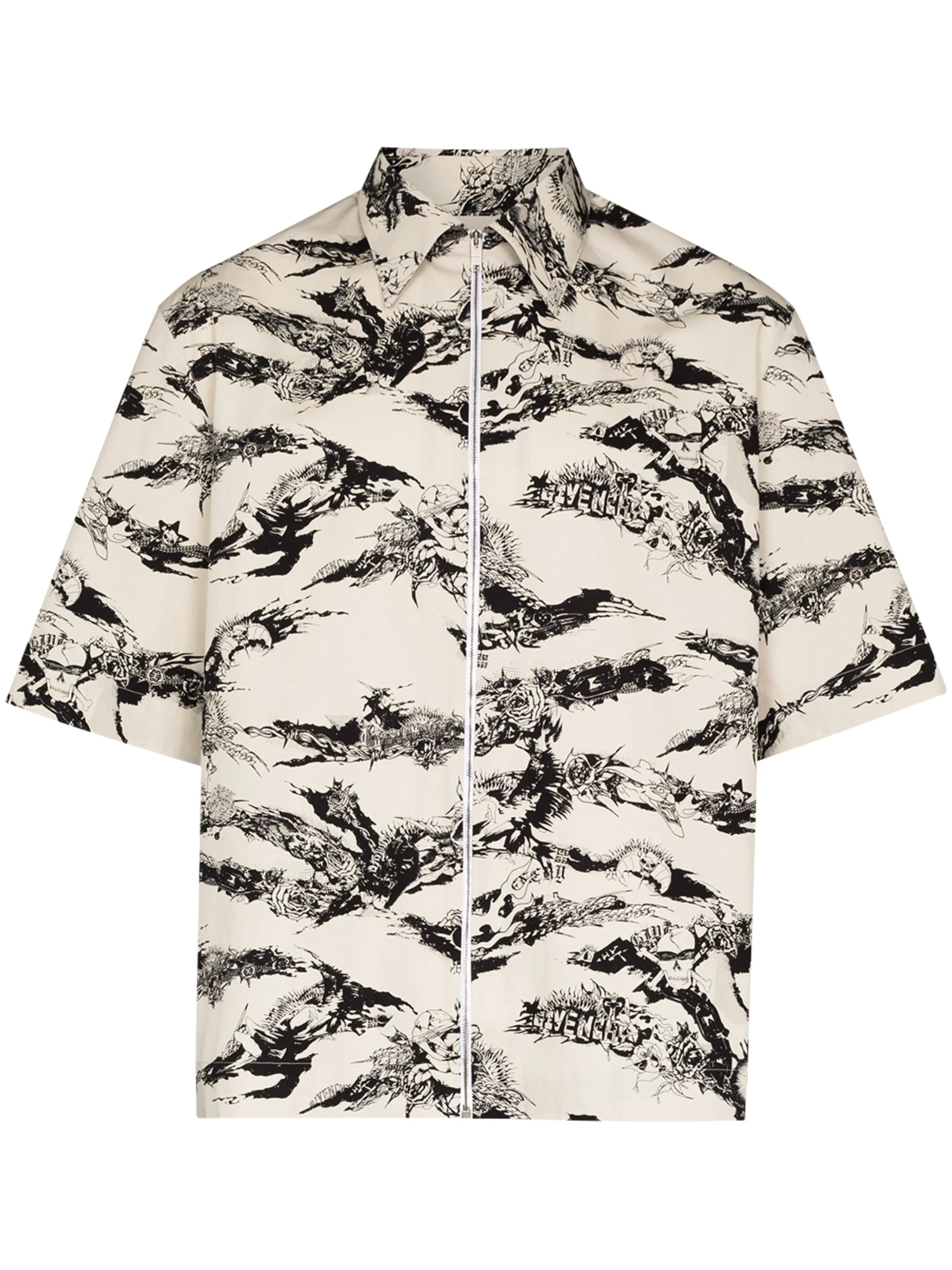 Gothic printed zip shirt
