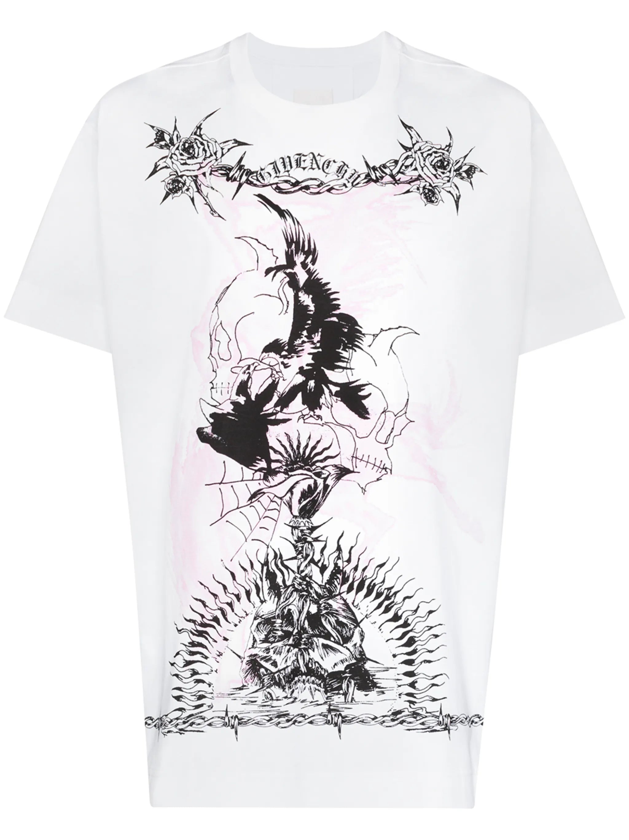 Gothic print crewneck T-shirt