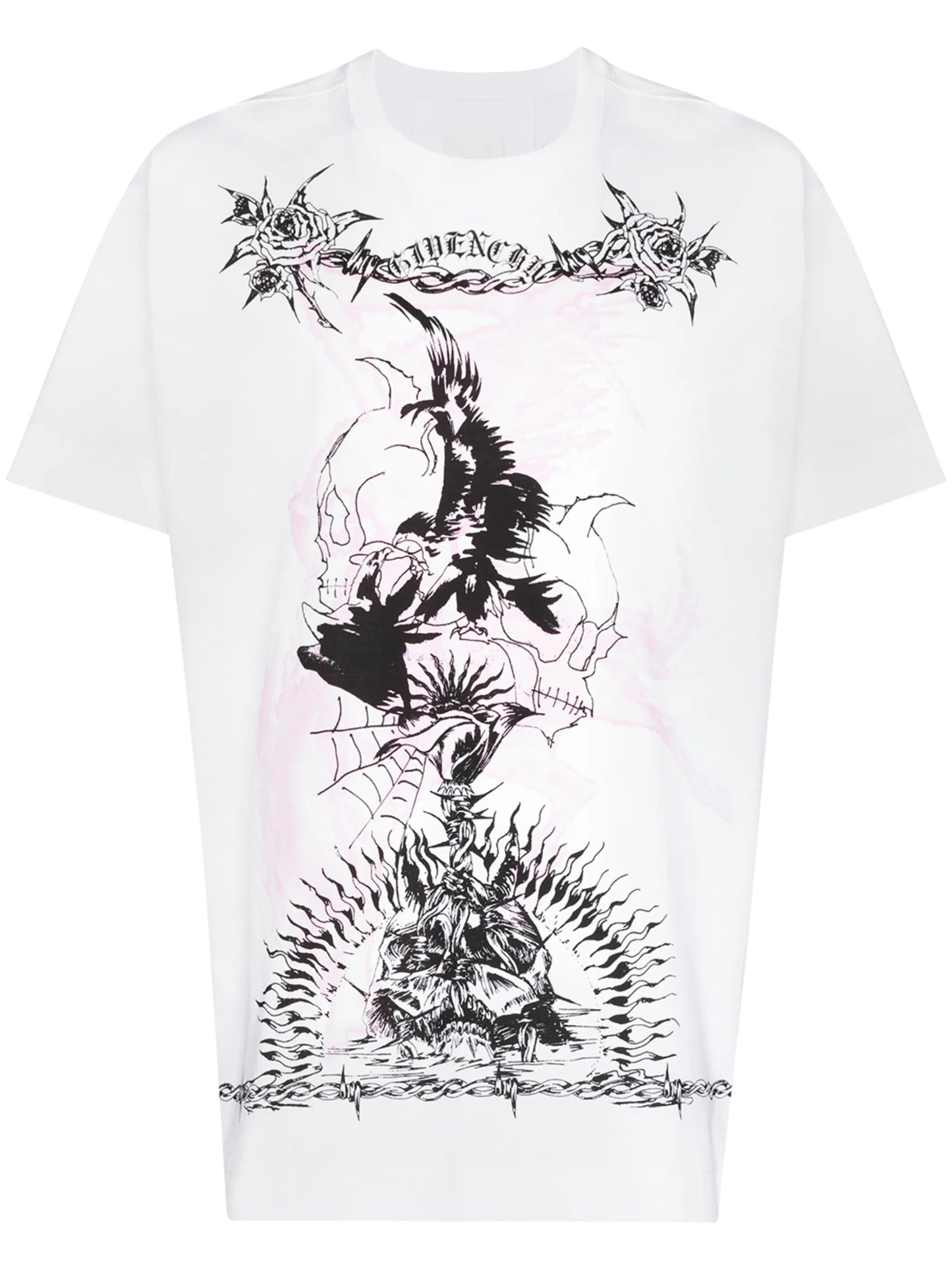 Gothic print crewneck T-shirt