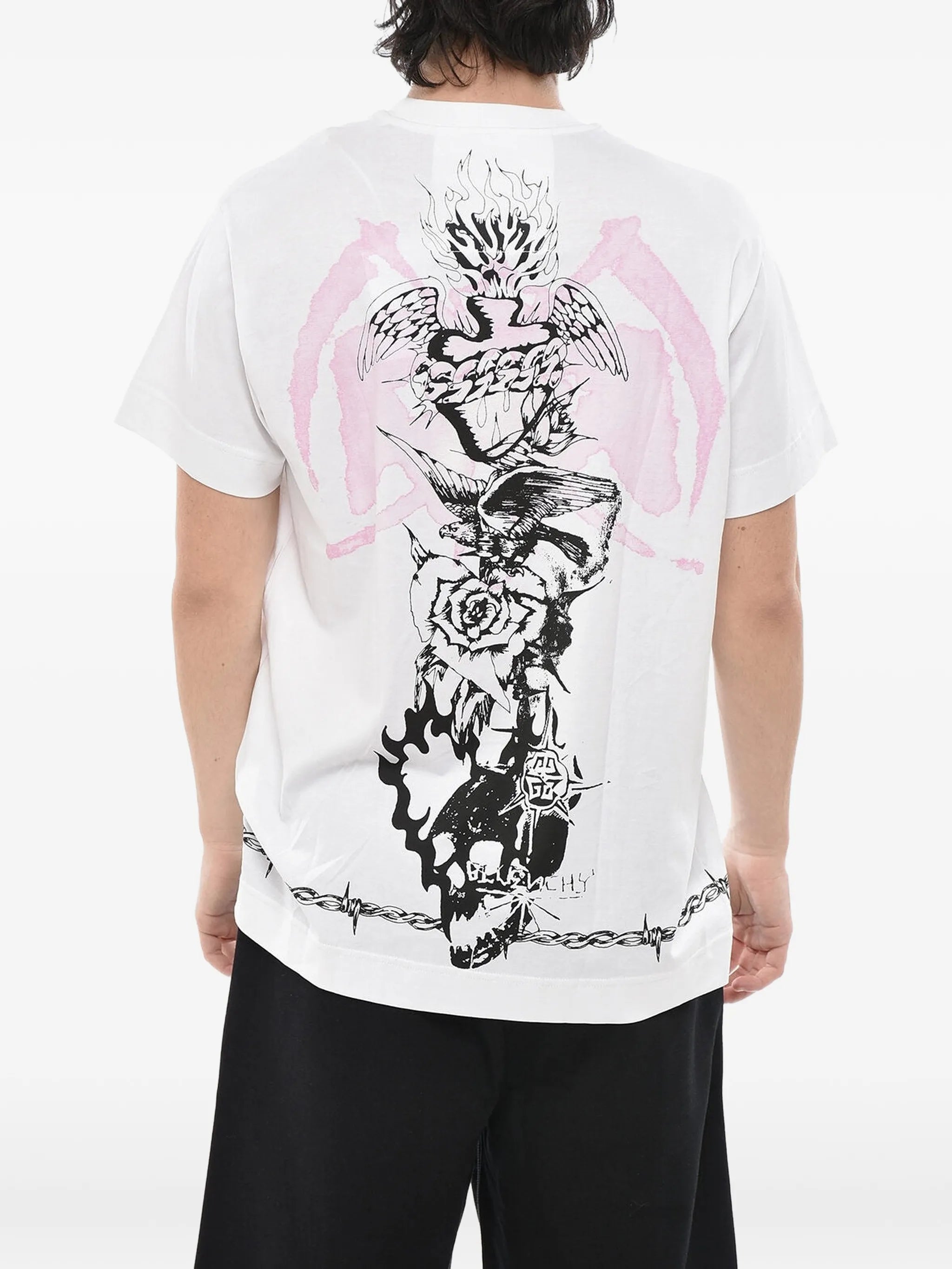 Gothic print crewneck T-shirt