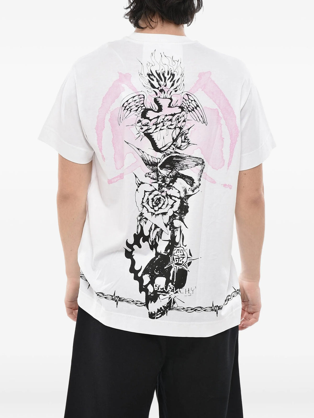 Gothic print crewneck T-shirt