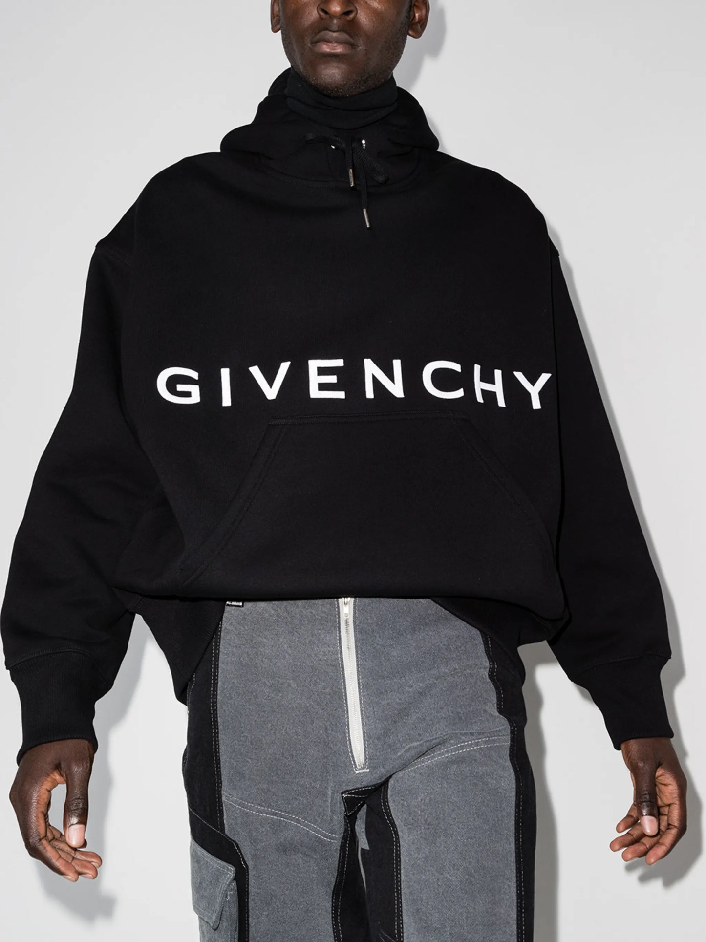 front logo heavy brushed hooded sweatshirt