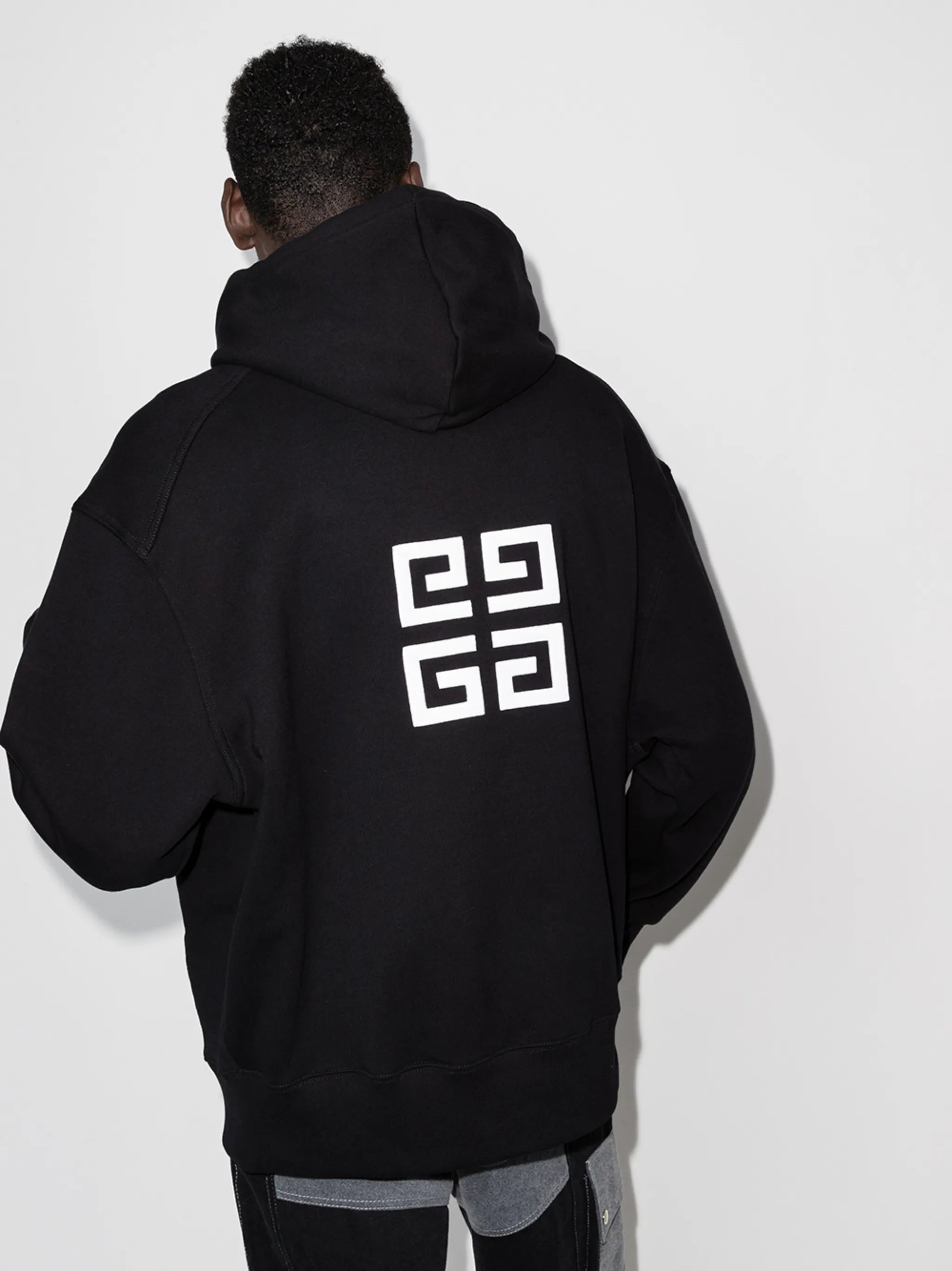 front logo heavy brushed hooded sweatshirt