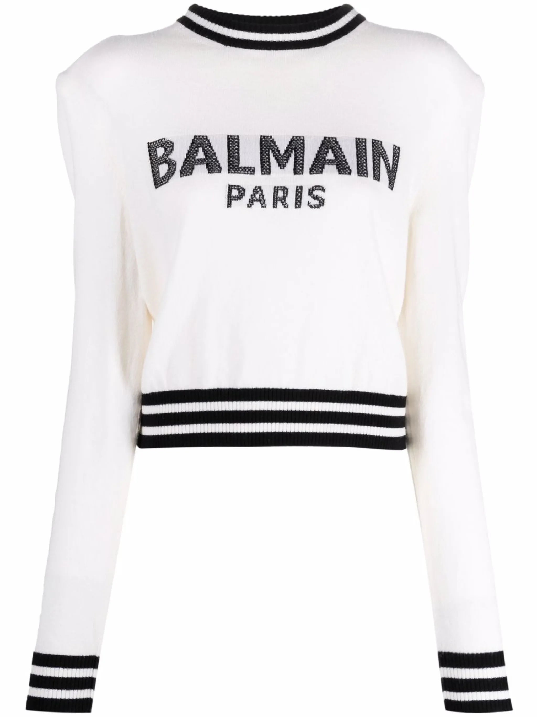 mesh-logo cropped knitted jumper