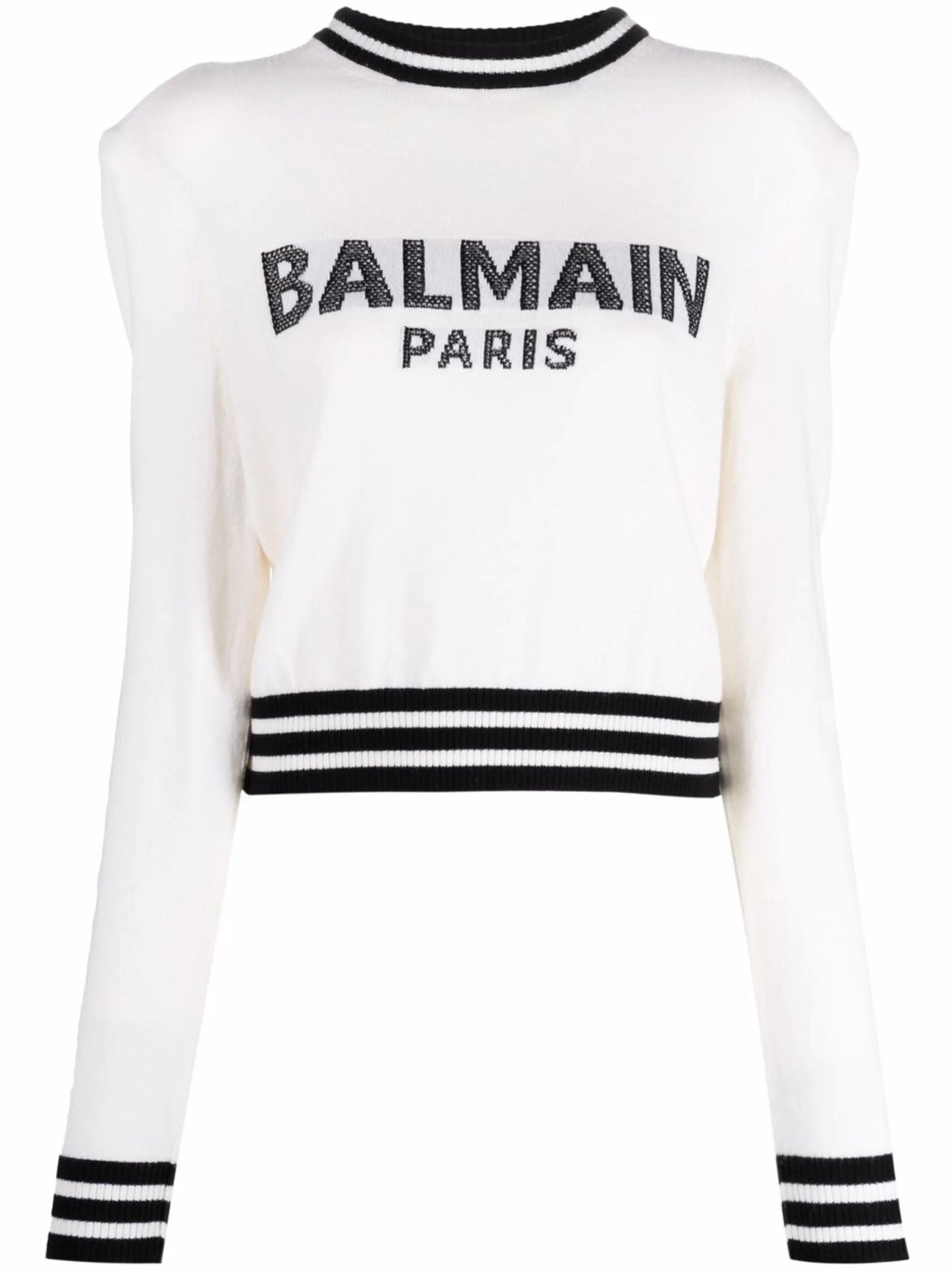 mesh-logo cropped knitted jumper