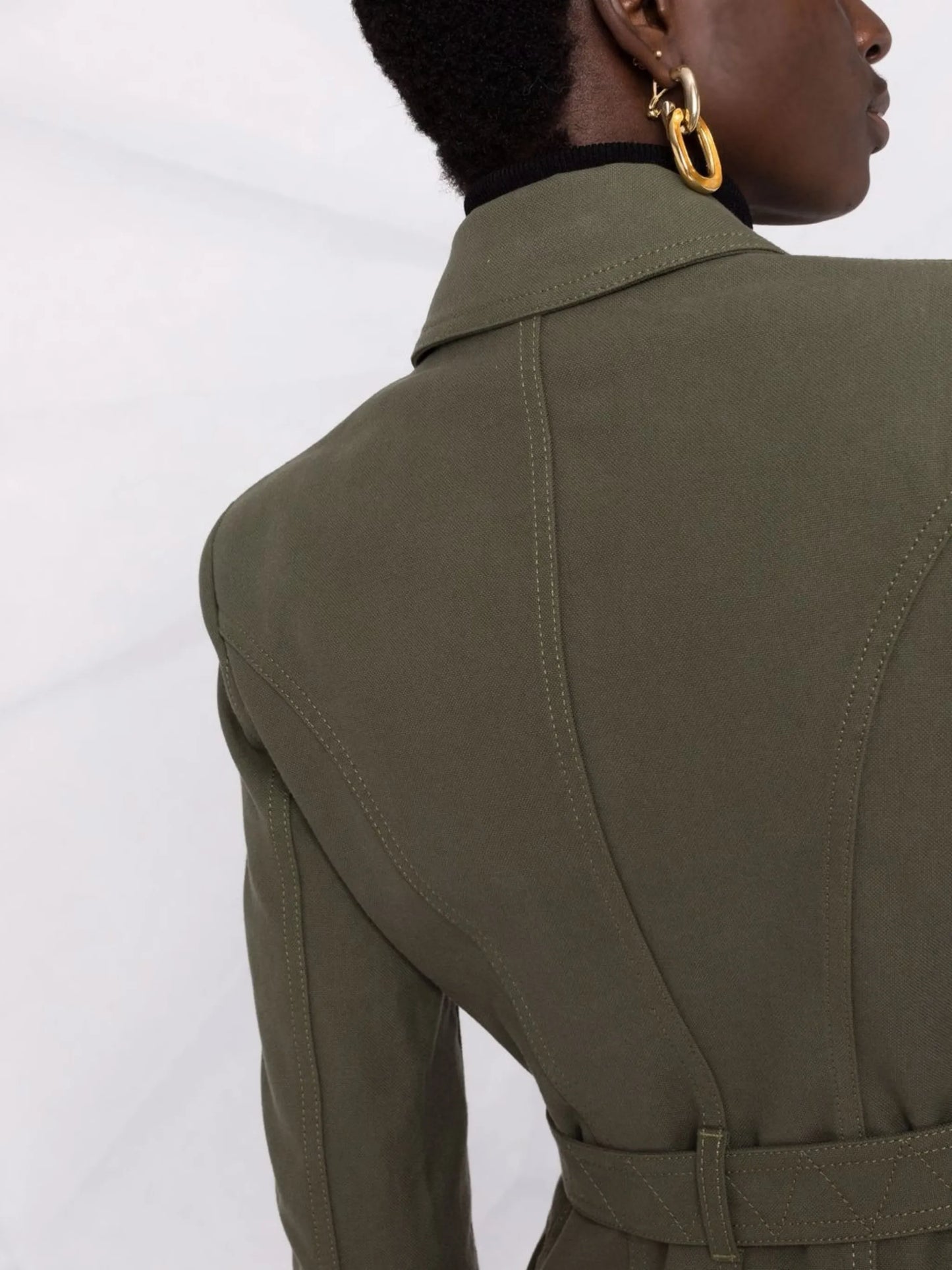 belted double-breasted blazer