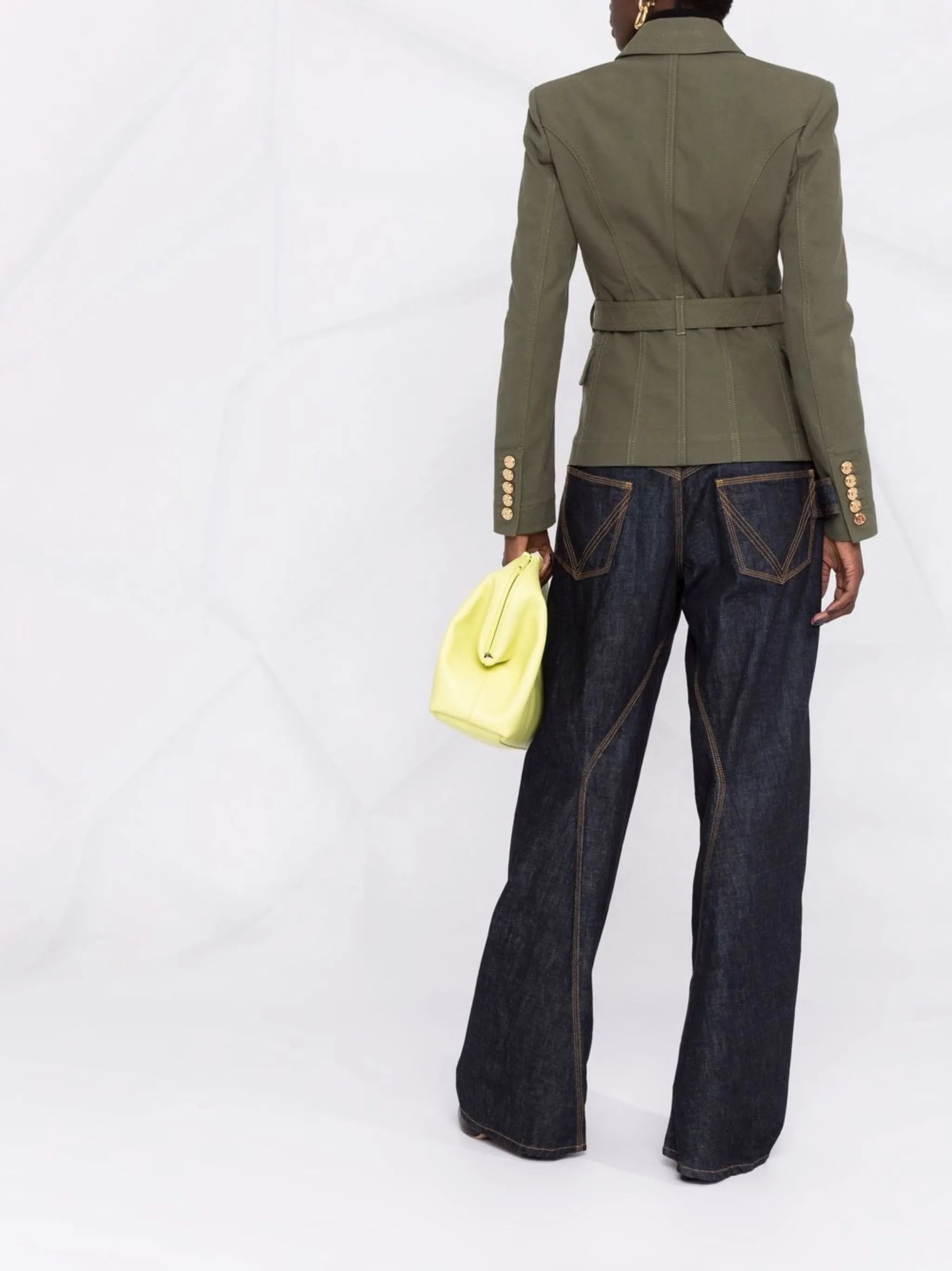 belted double-breasted blazer