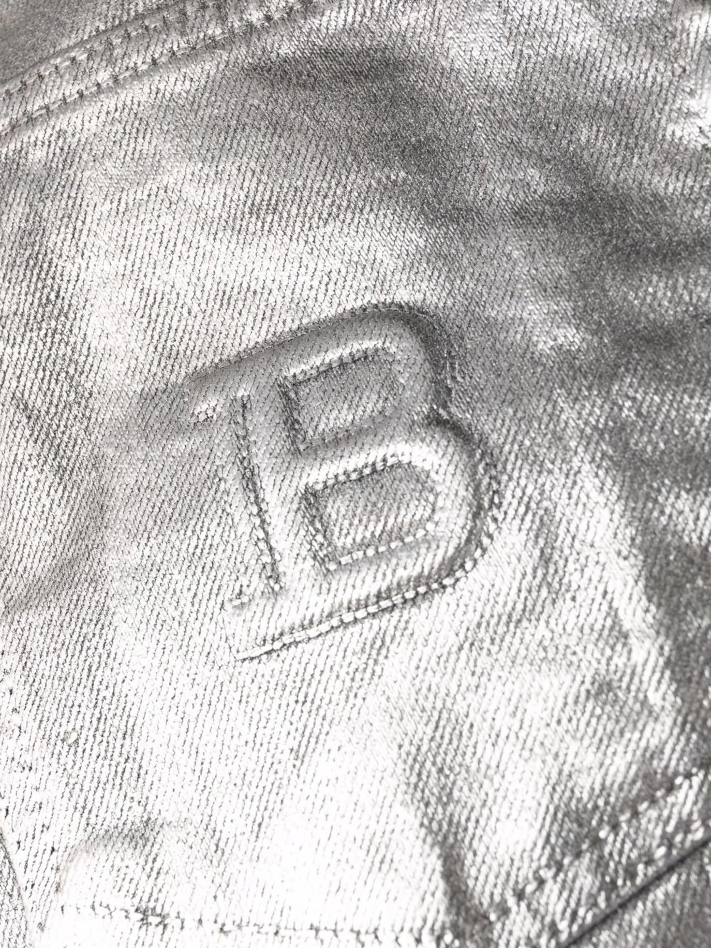 logo embossed monogram slim-fit jeans