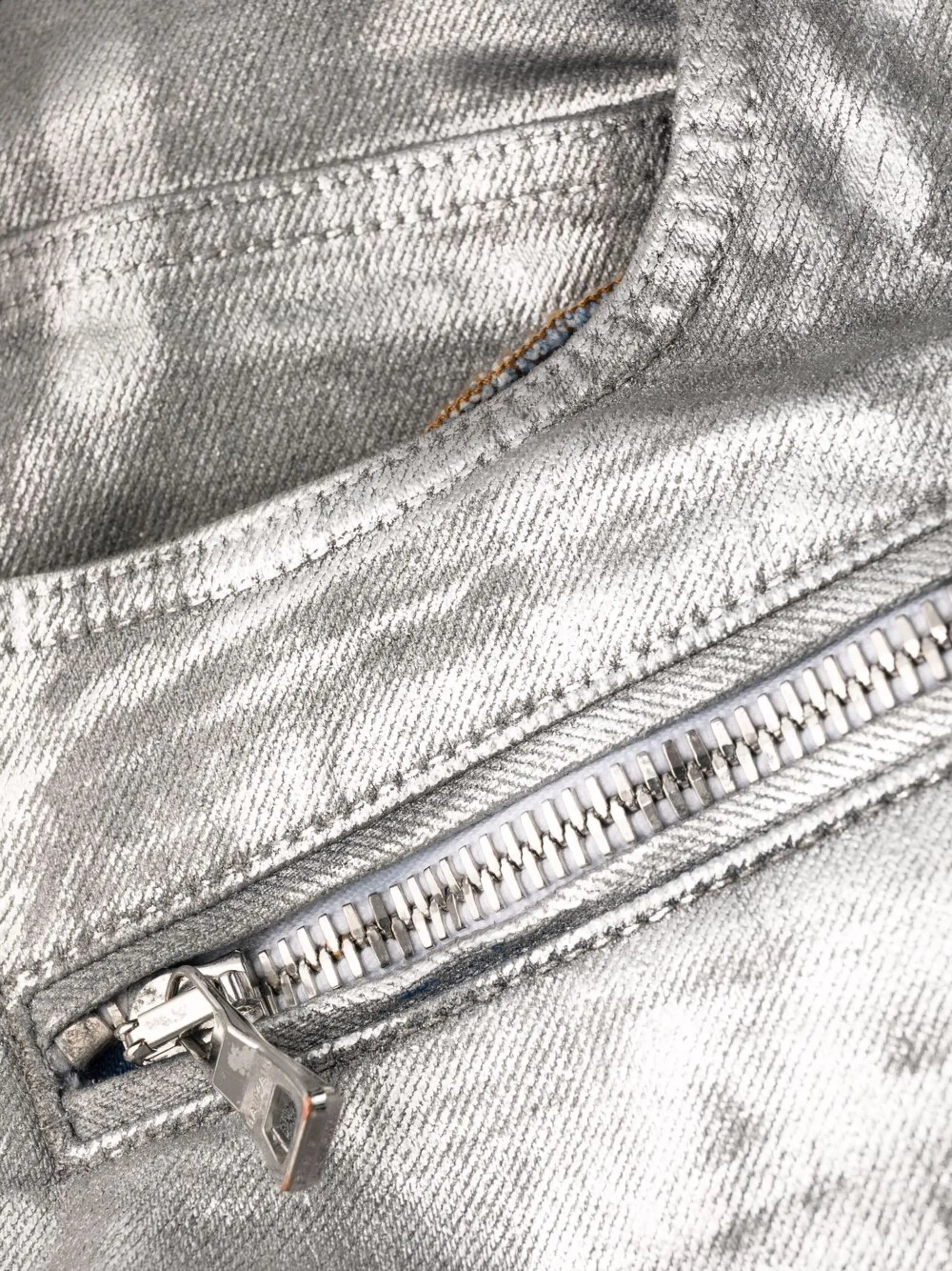 logo embossed monogram slim-fit jeans