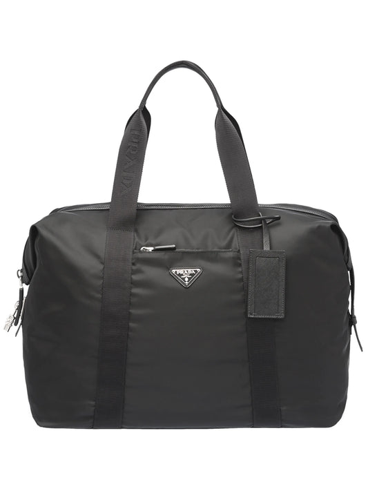Re-Nylon and Saffiano leather duffle bag