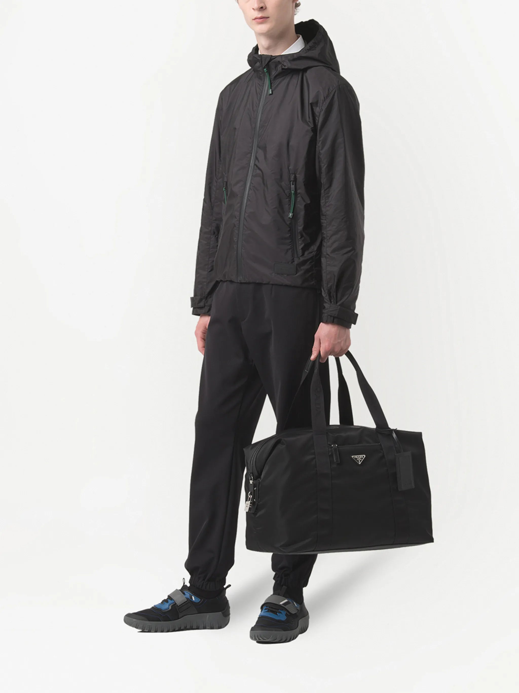 Re-Nylon and Saffiano leather duffle bag