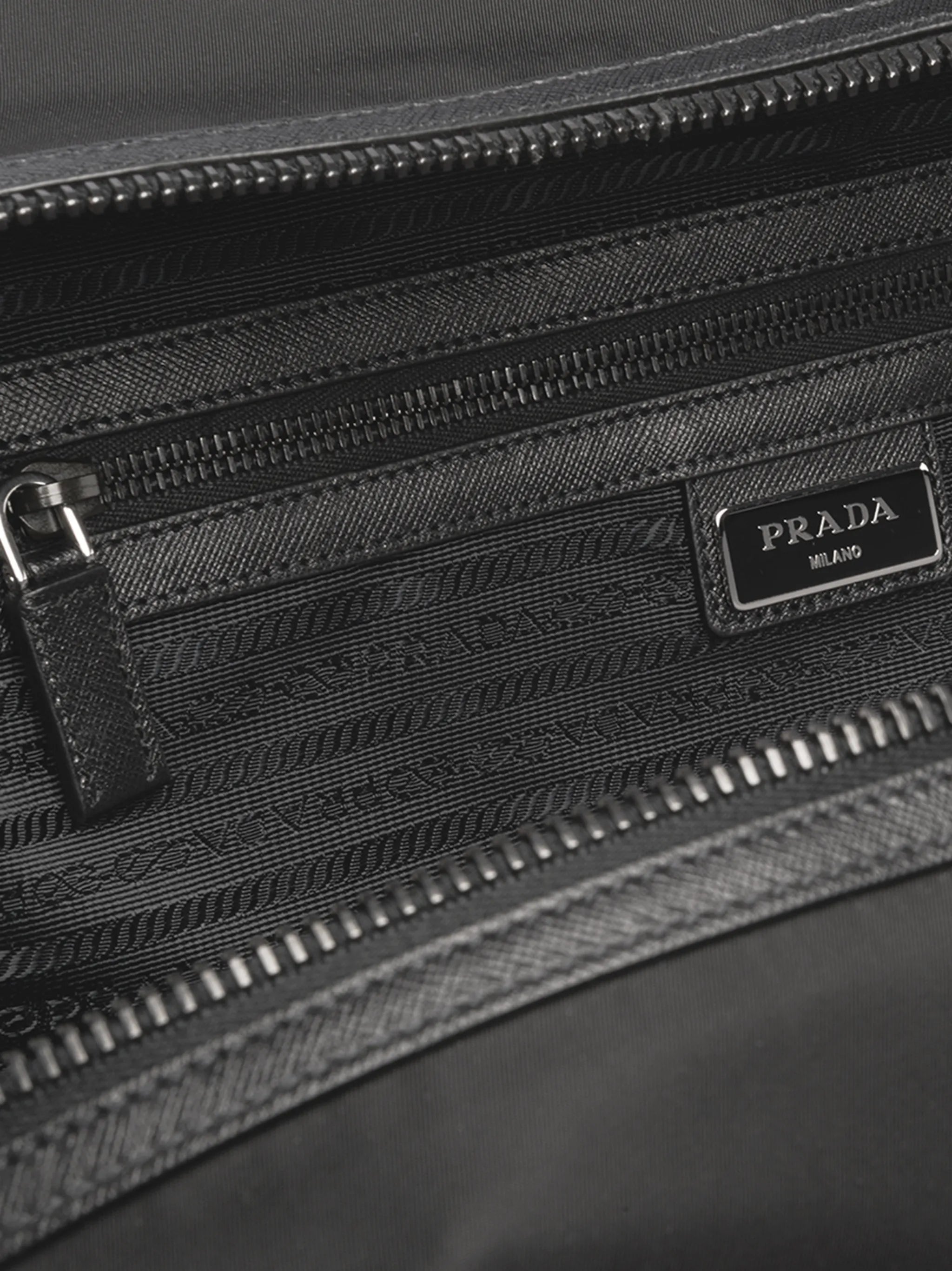 Re-Nylon and Saffiano leather duffle bag