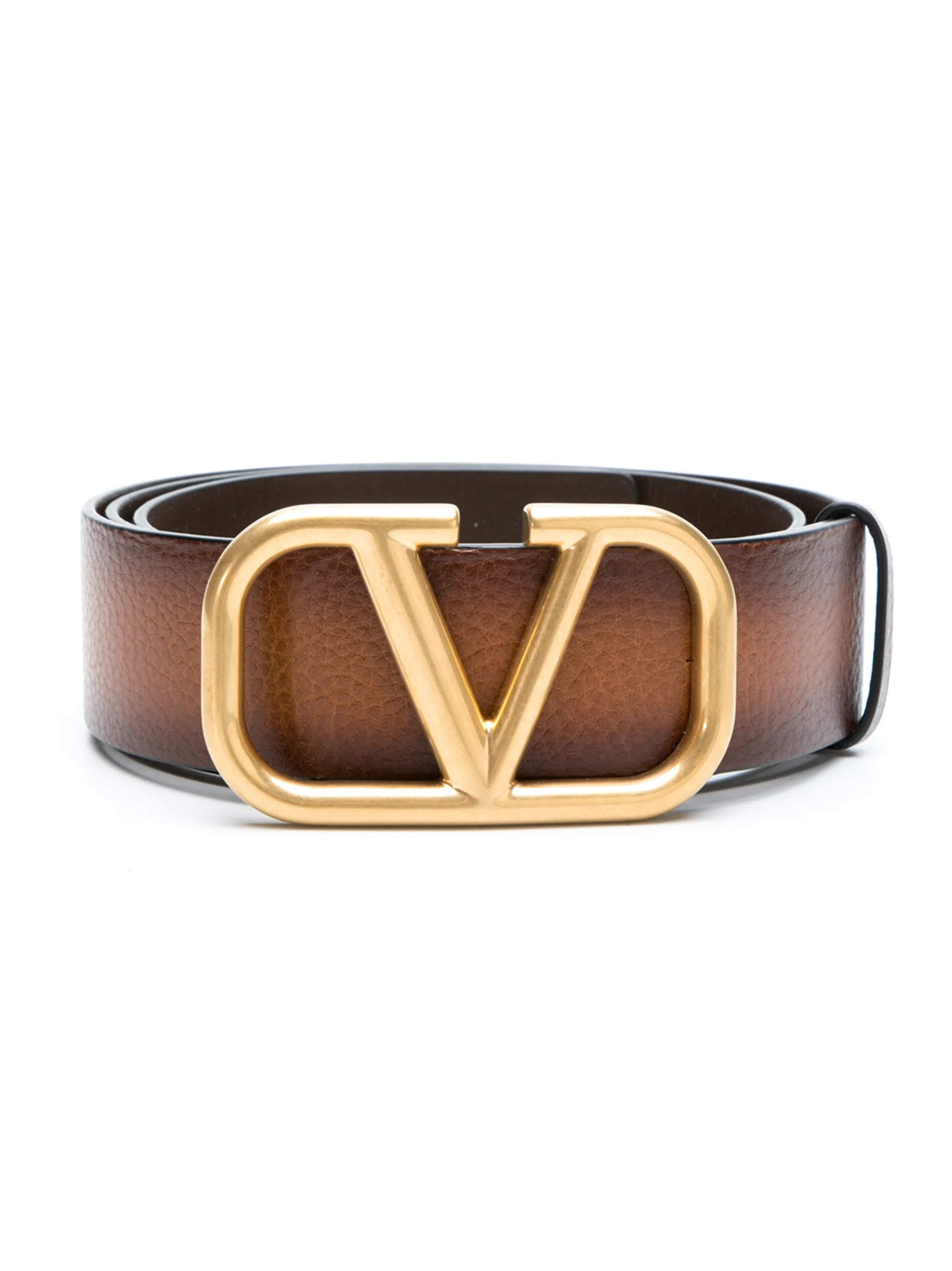 VLogo leather belt
