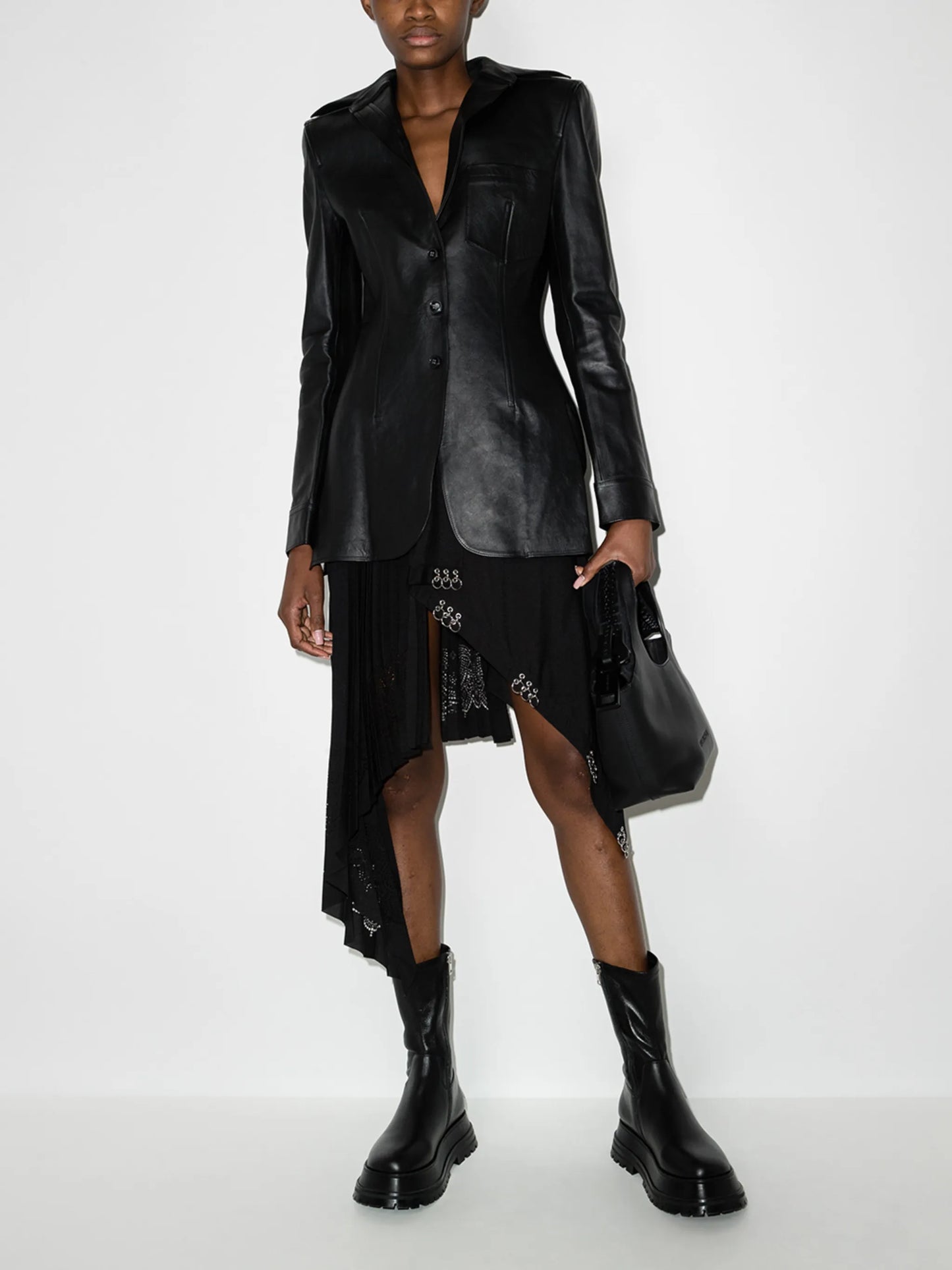 asymmetric pleated skirt