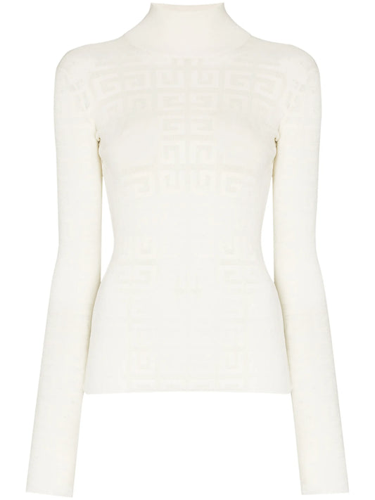 4G jacquard knitted top