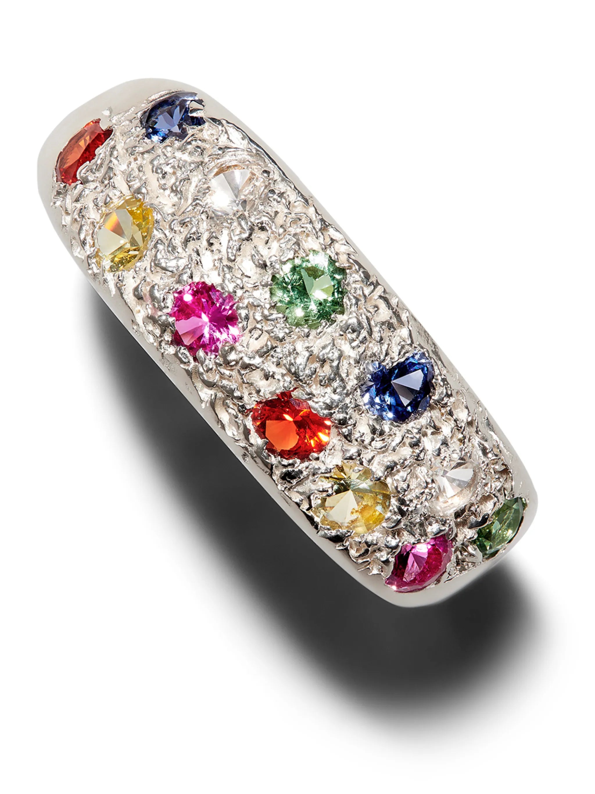 sterling silver mini Riviera sapphire ring