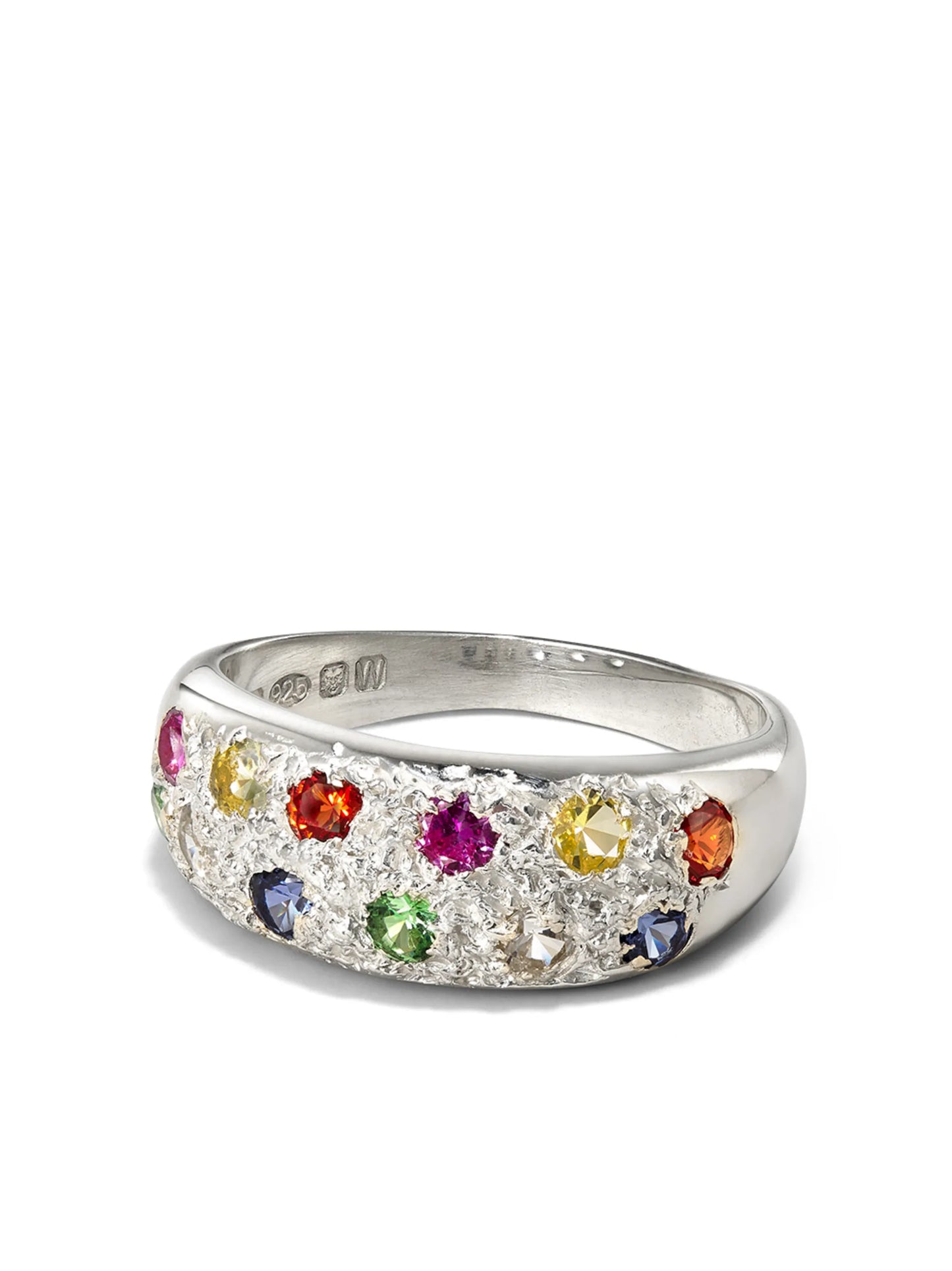 sterling silver mini Riviera sapphire ring