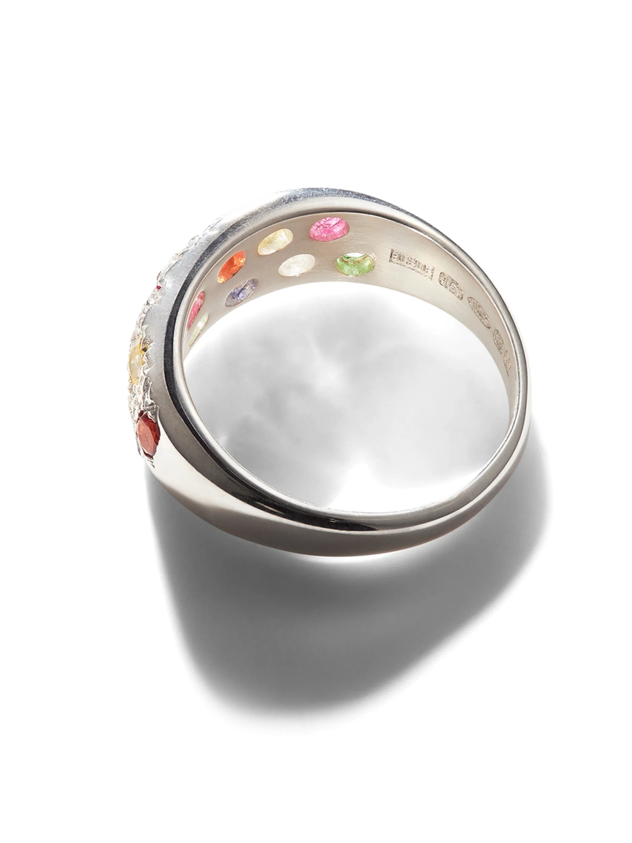 sterling silver mini Riviera sapphire ring