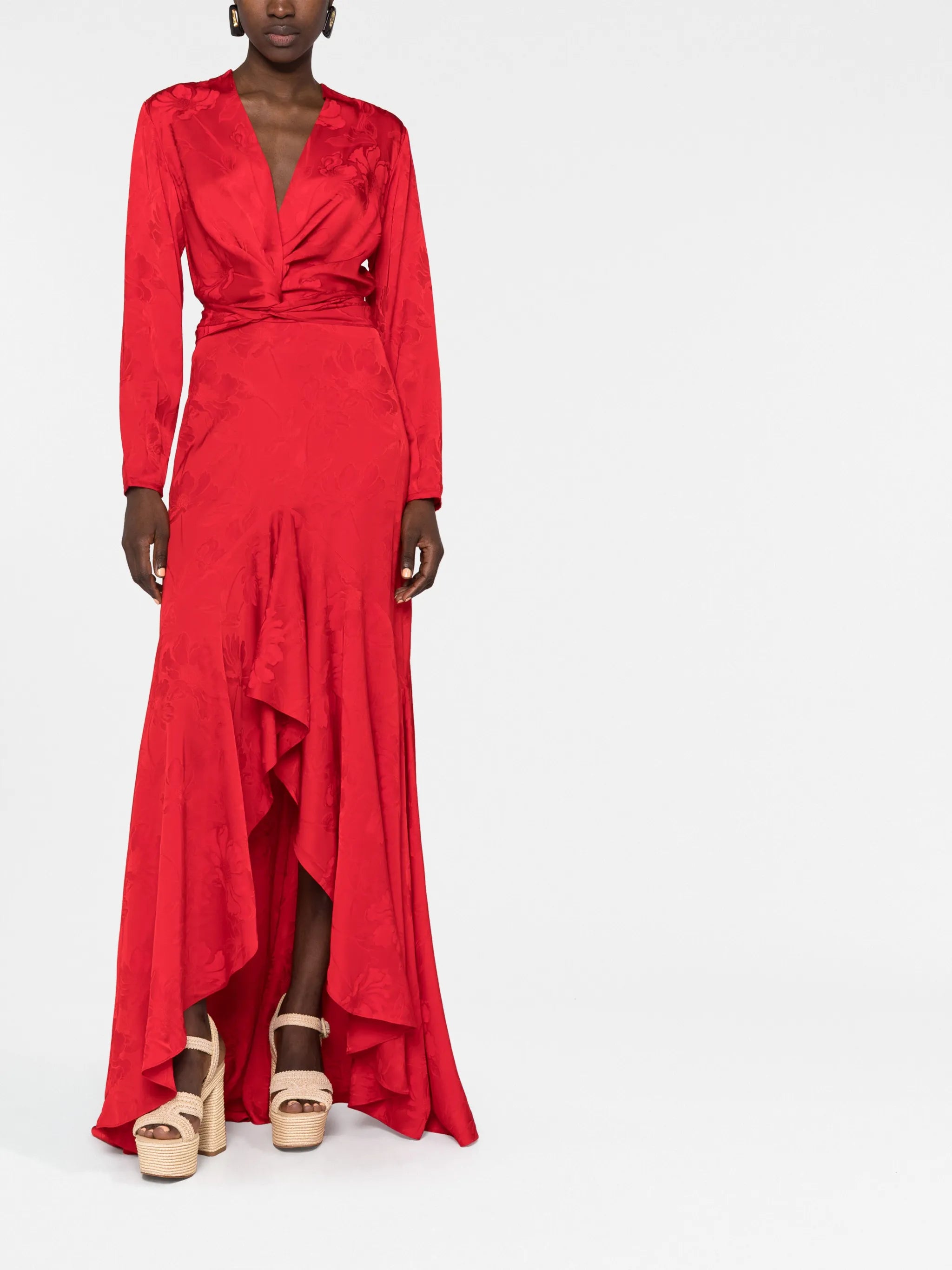 Acquaviva floral jacquard wrap dress