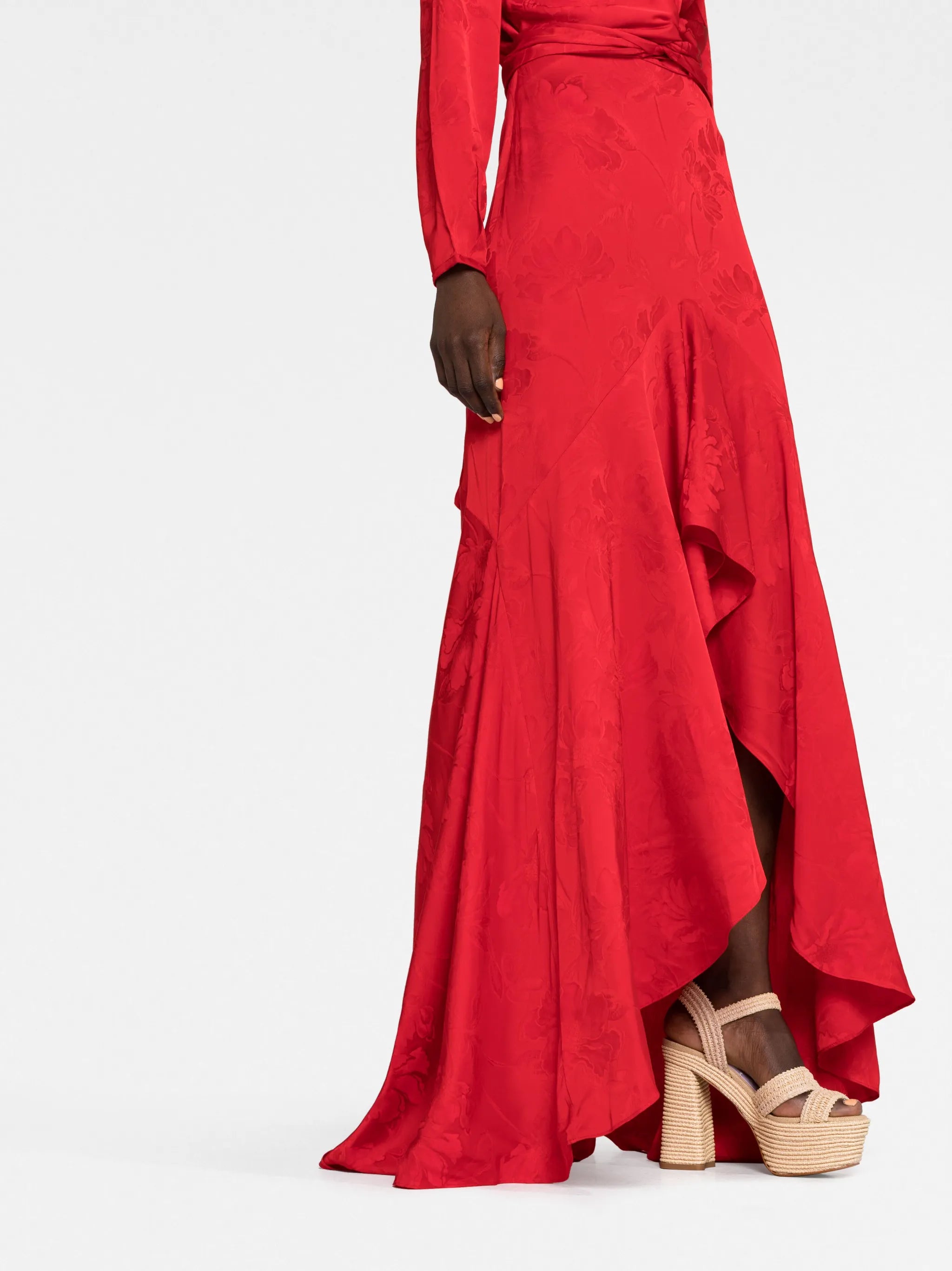 Acquaviva floral jacquard wrap dress