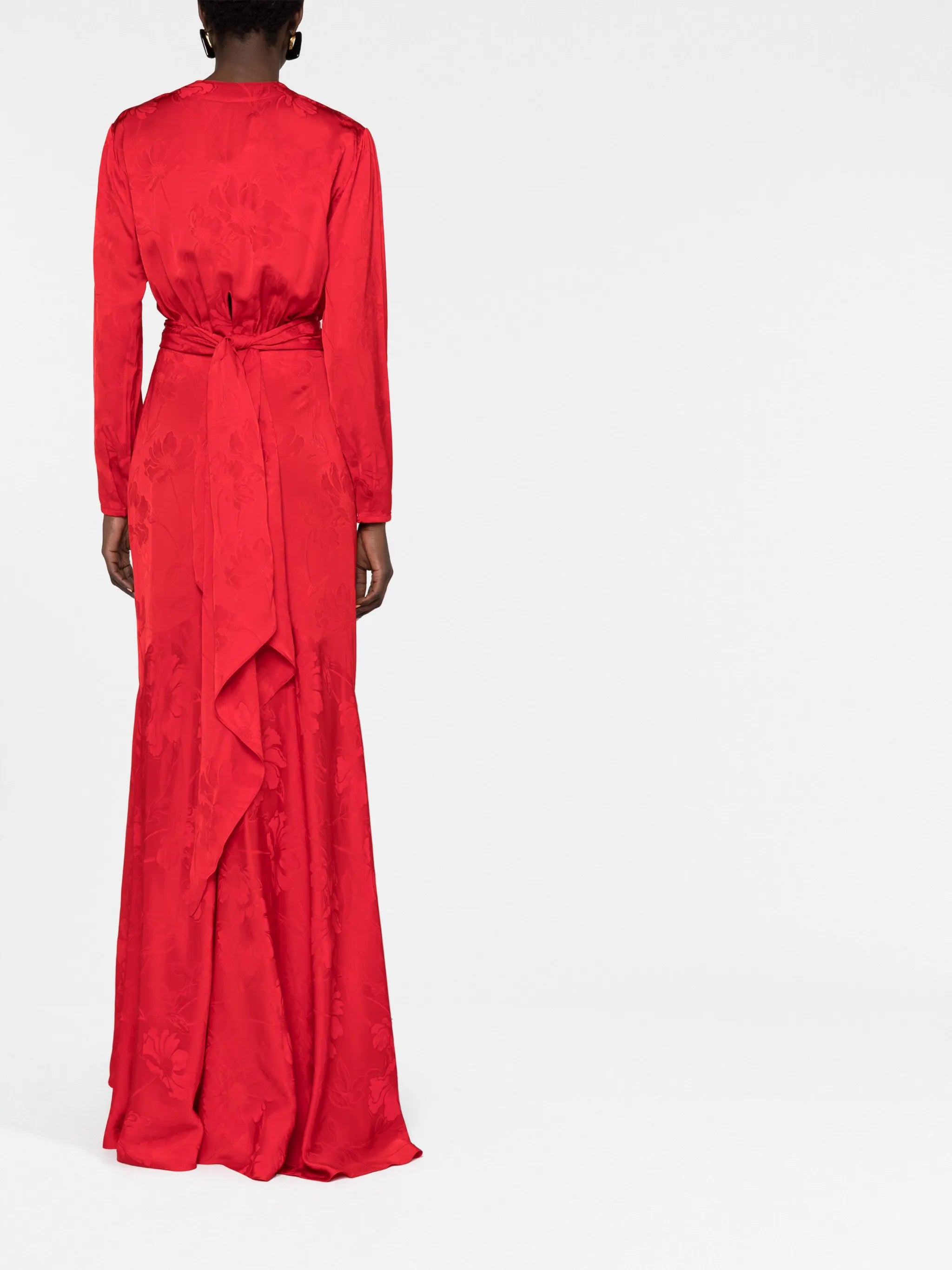 Acquaviva floral jacquard wrap dress