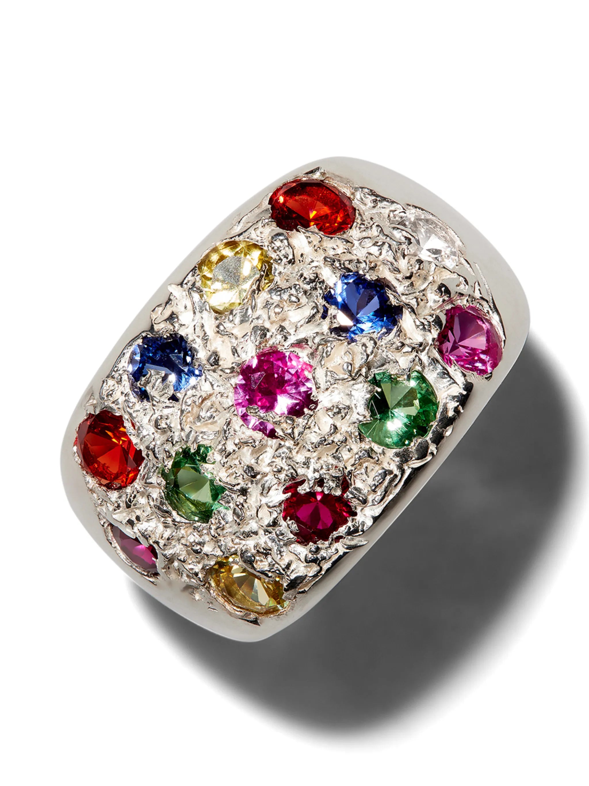 Grand Riviera sapphire signet ring