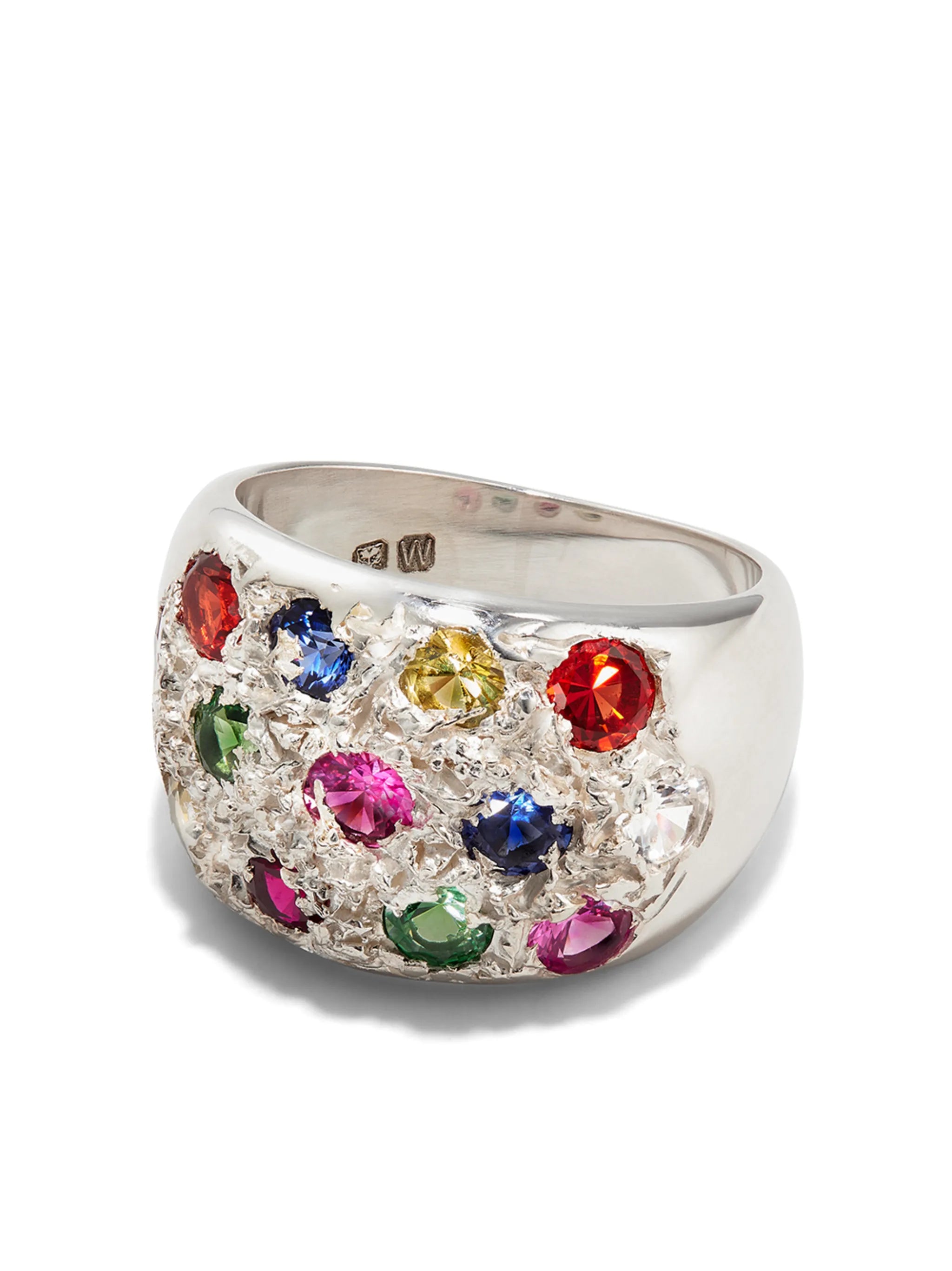 Grand Riviera sapphire signet ring