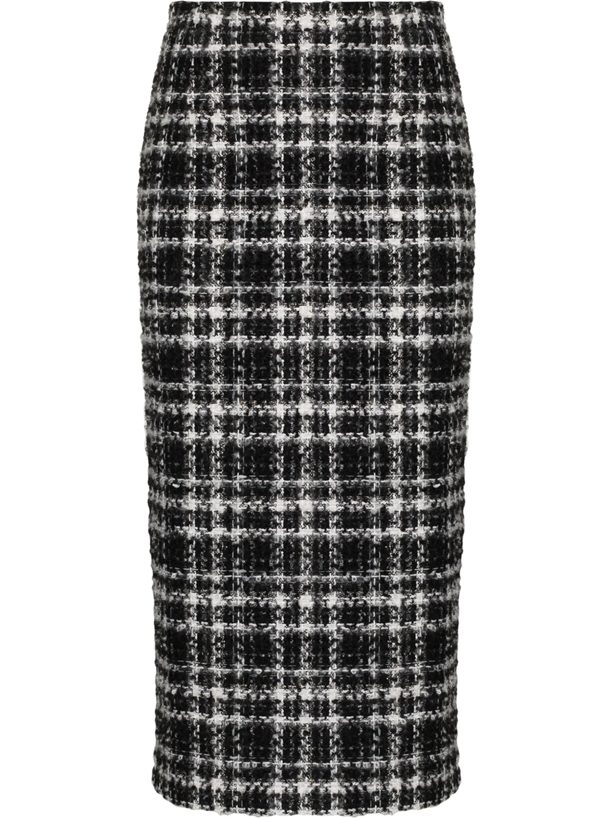 check-pattern midi skirt