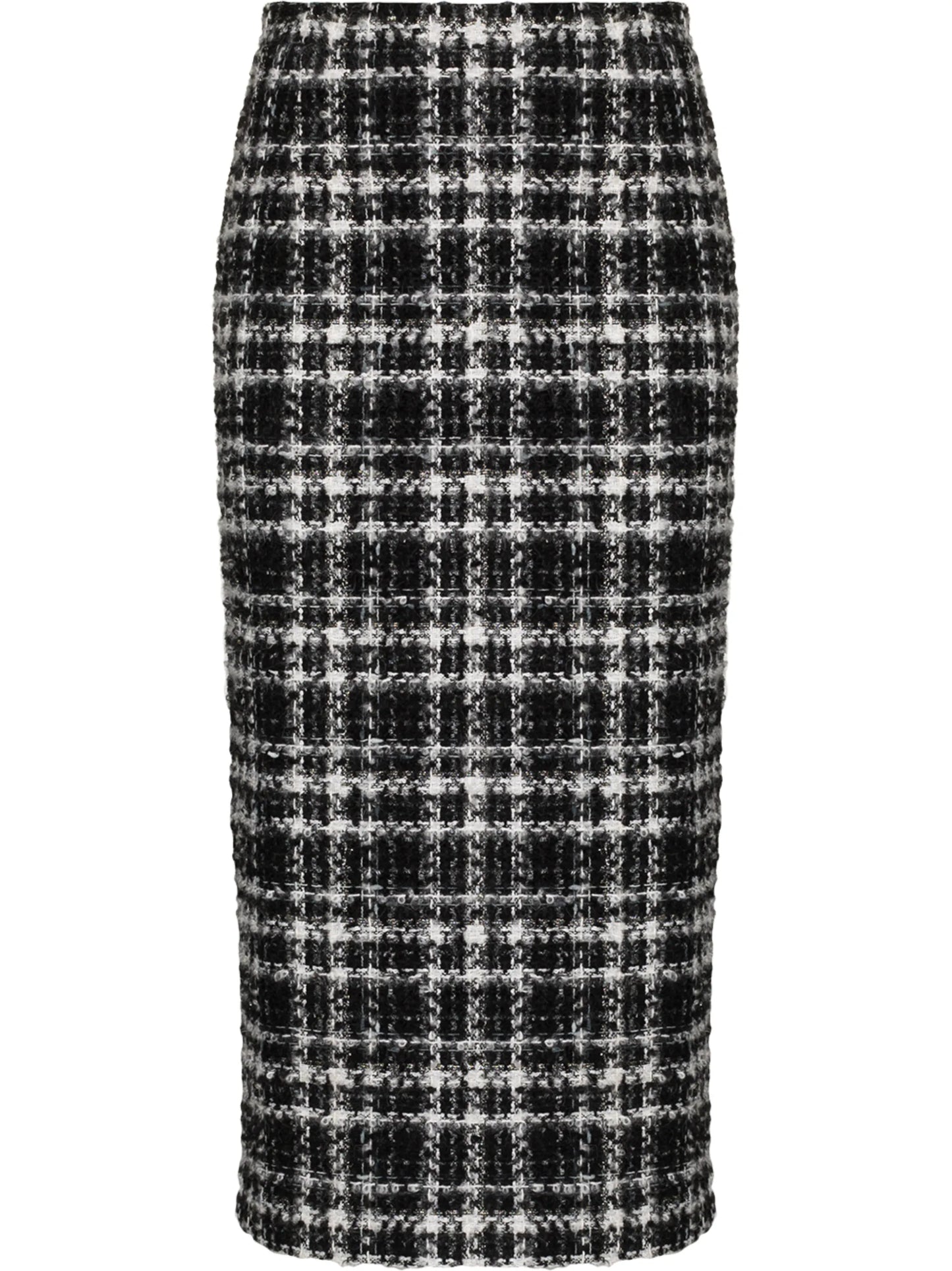 check-pattern midi skirt