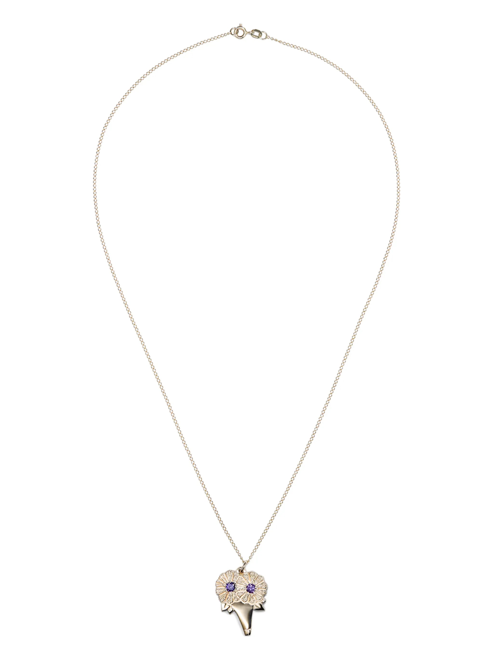 9kt yellow gold The Bouquet sapphire necklace