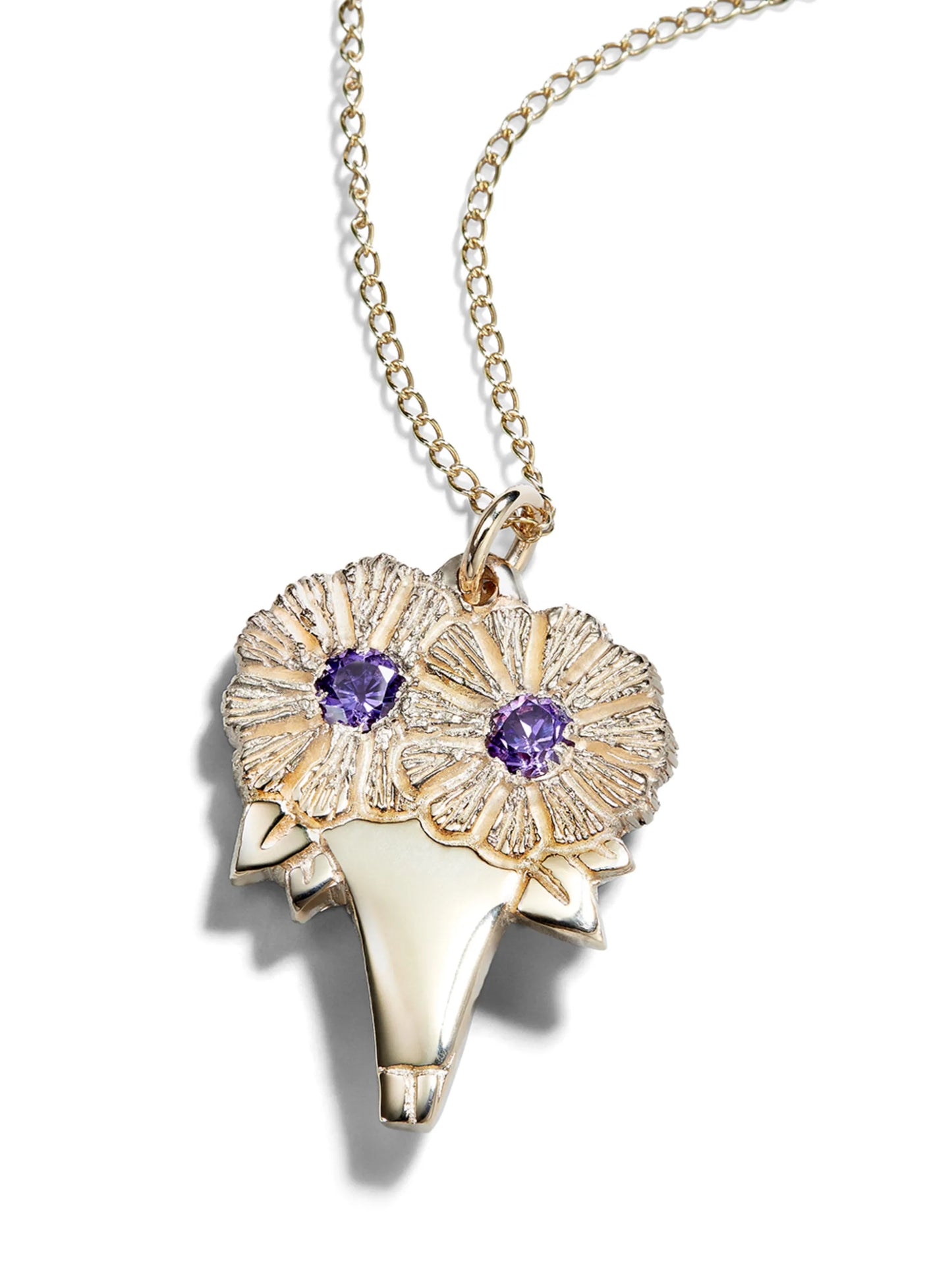 9kt yellow gold The Bouquet sapphire necklace