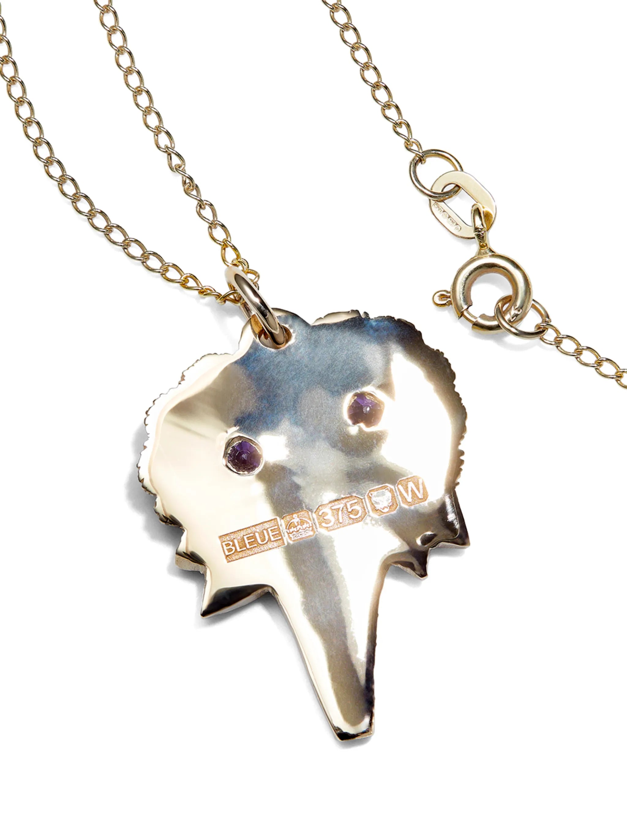 9kt yellow gold The Bouquet sapphire necklace