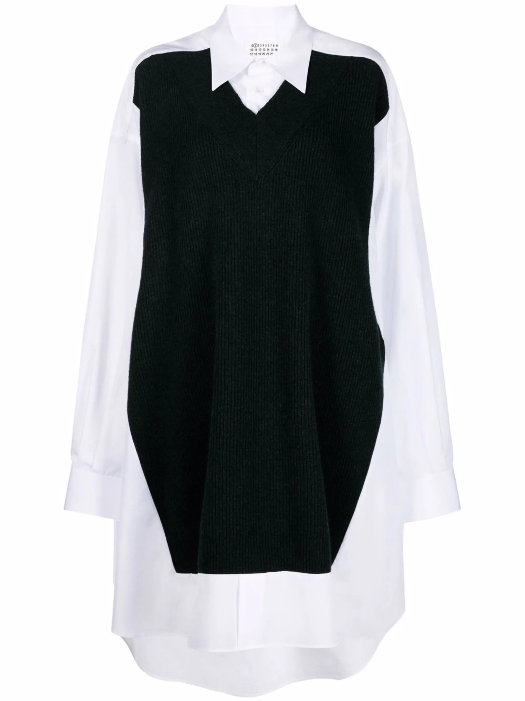 oversized jumper-panel shirt dress