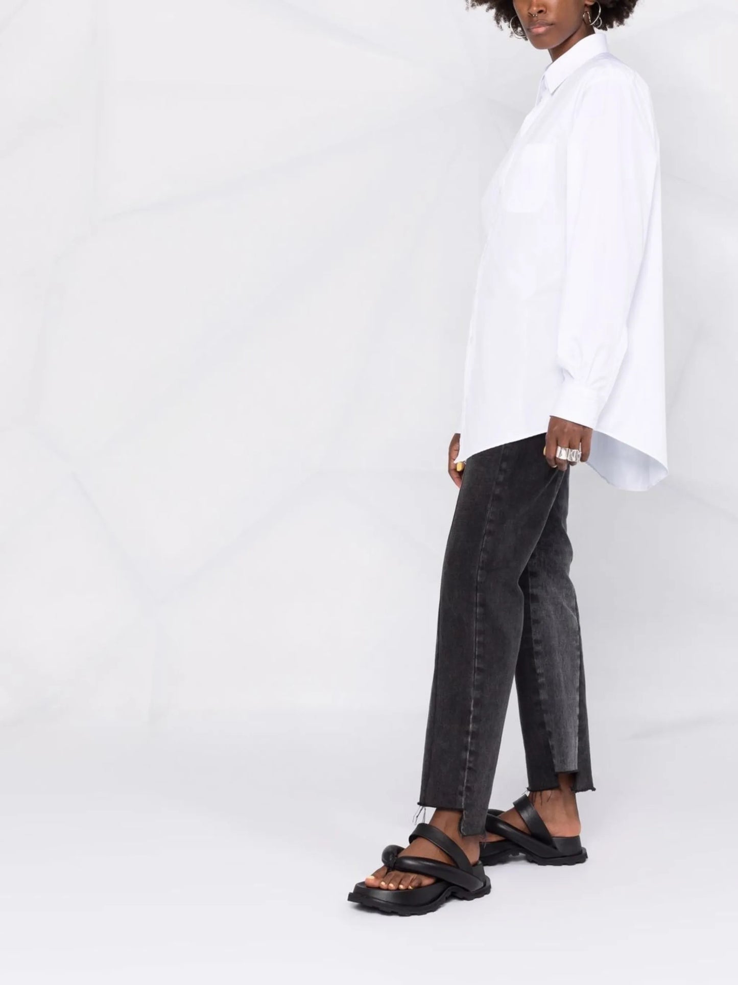 long-sleeve plain organic cotton shirt