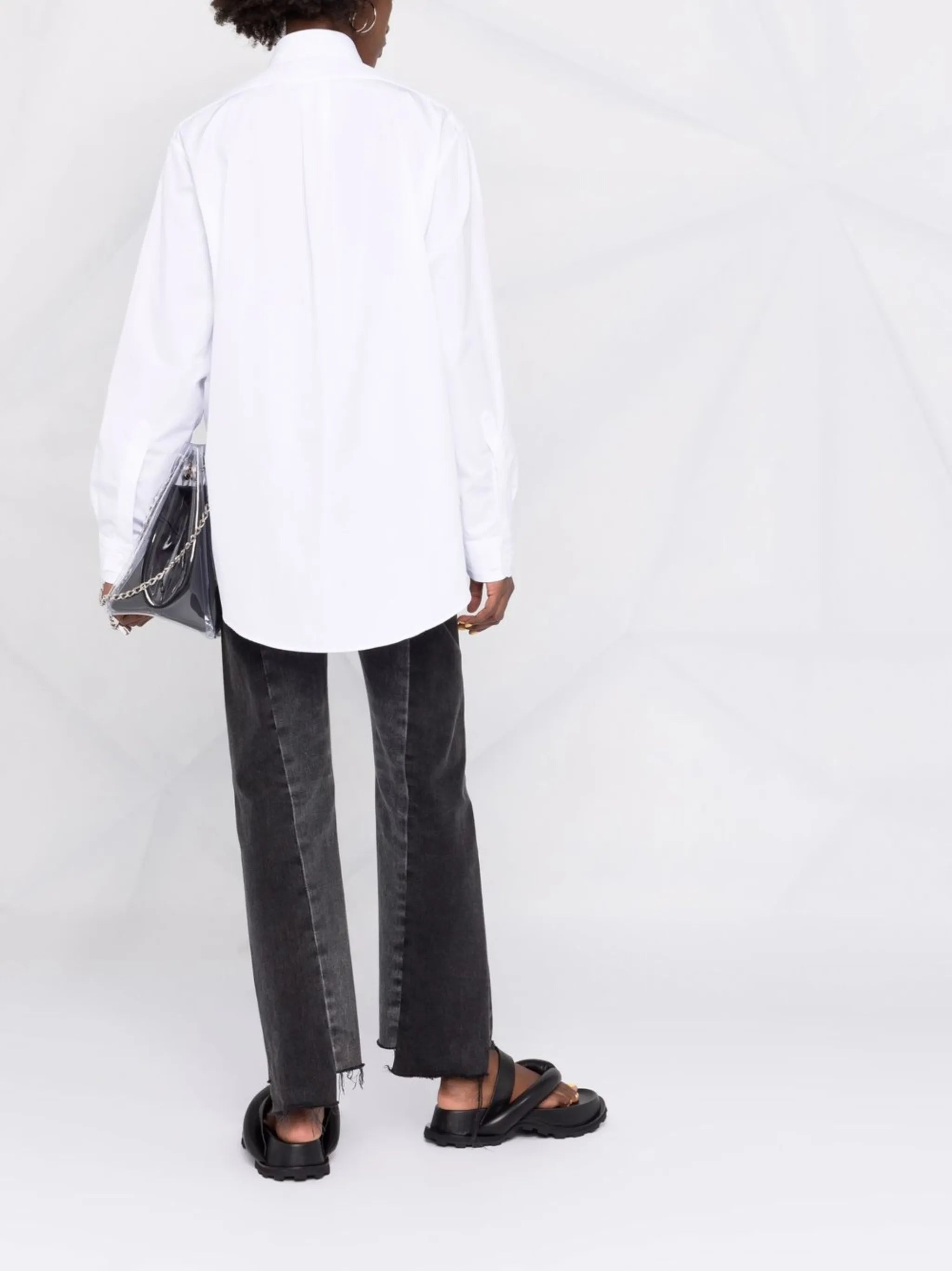 long-sleeve plain organic cotton shirt
