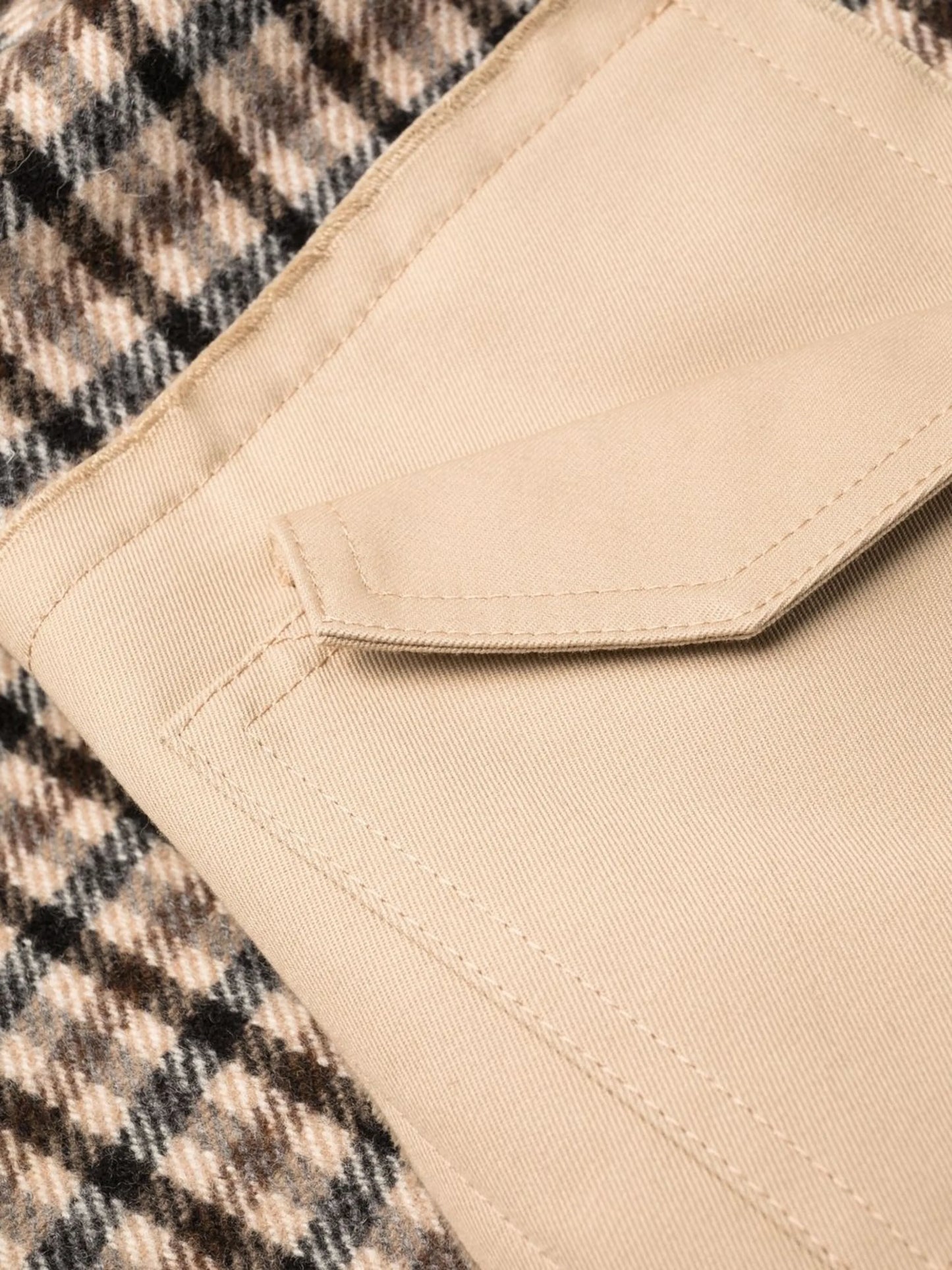 check-print wool coat